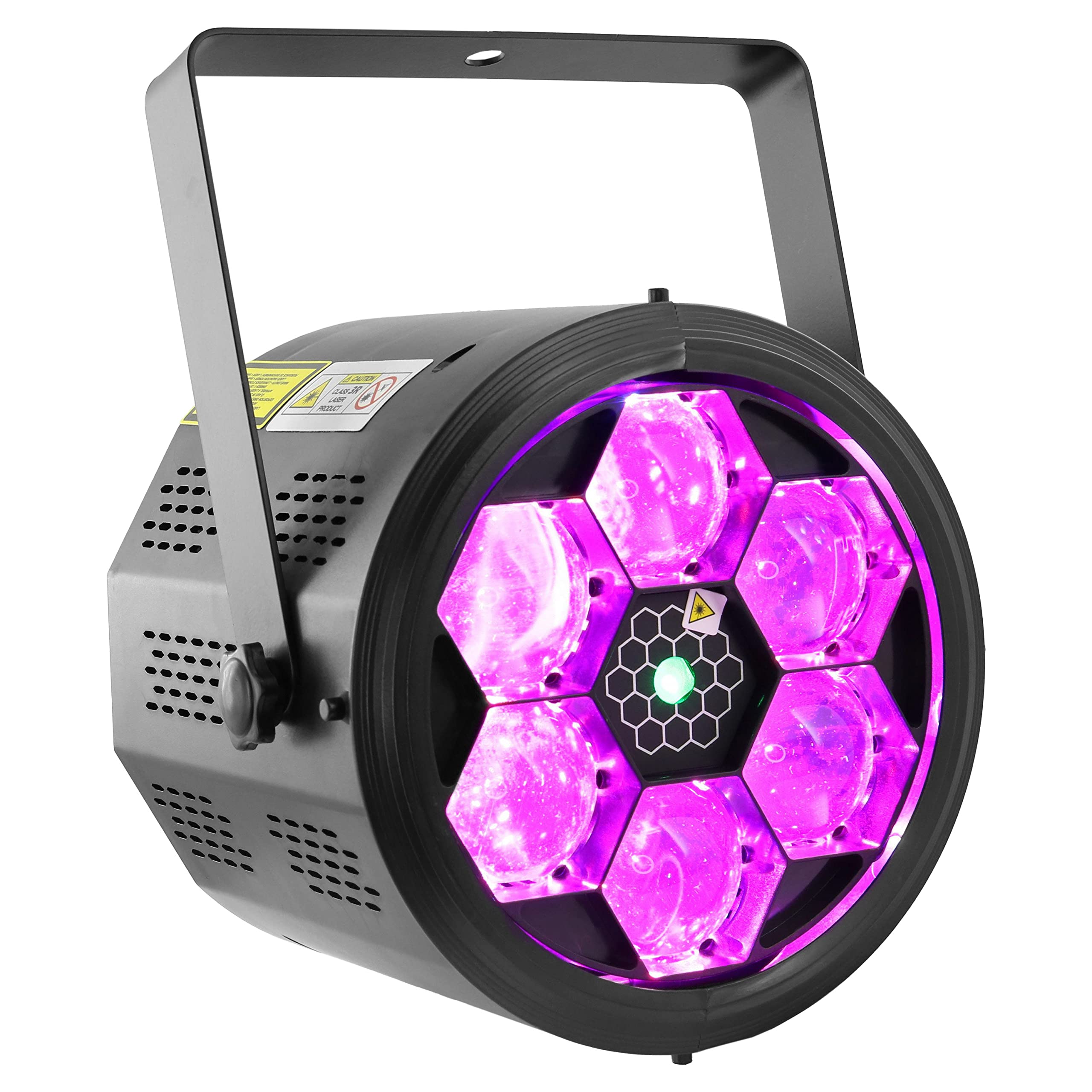 BoomTone DJ BEE-FX LZR 6 diod LED RGBW 10 W, 2 efekty w 1, zielona lampa sceniczna, LZR, automatyczne wykrywanie muzyki, tryb DMX, idealny na imprezę, Boże Narodzenie, wieczór, DJ, klub, taniec, ślub