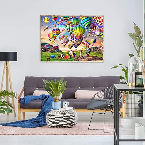 Miniatura 6 de HUADADA Rompecabezas para adultos de 1000 piezas, globo aerostático entrelazado perfectamente letra en la parte posterior sin polvo, decoración del