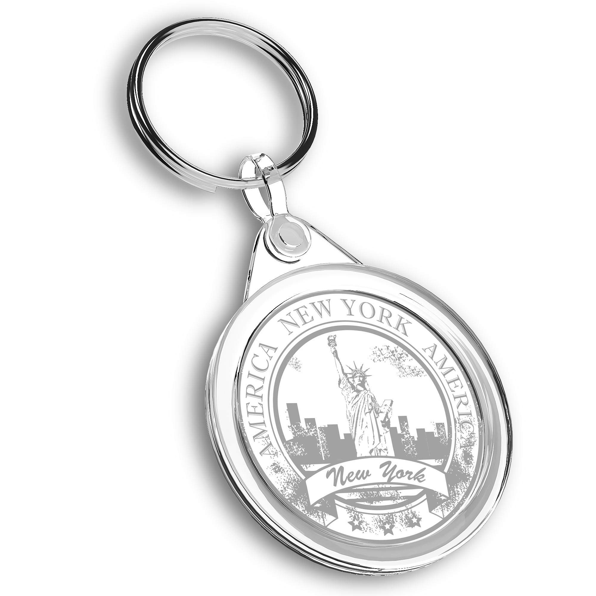 Destination Vinyl Ltd Unisex Multi 1 X Photo Keyring - New York Usa Statue Of Liberty |Keychain|Keyring|Charm| #40437