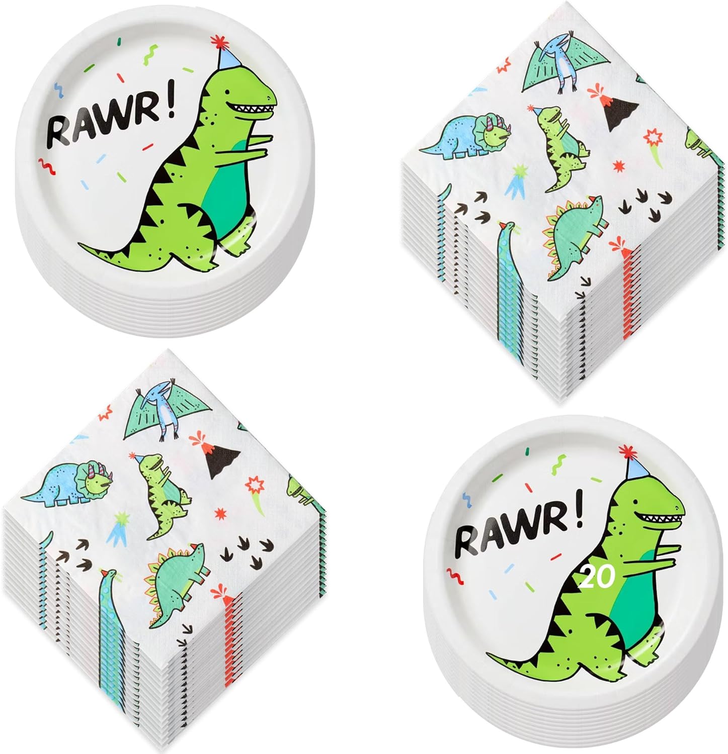 Suministros para fiestas de dinosaurios, platos de postre de papel de esqueleto fósil de dinosaurio y servilletas para bebidas (sirve 16) Suministros para fiestas de dinosaurios, platos de postre de papel de esqueleto fósil de dinosaurio y servilletas para bebidas (sirve 16)