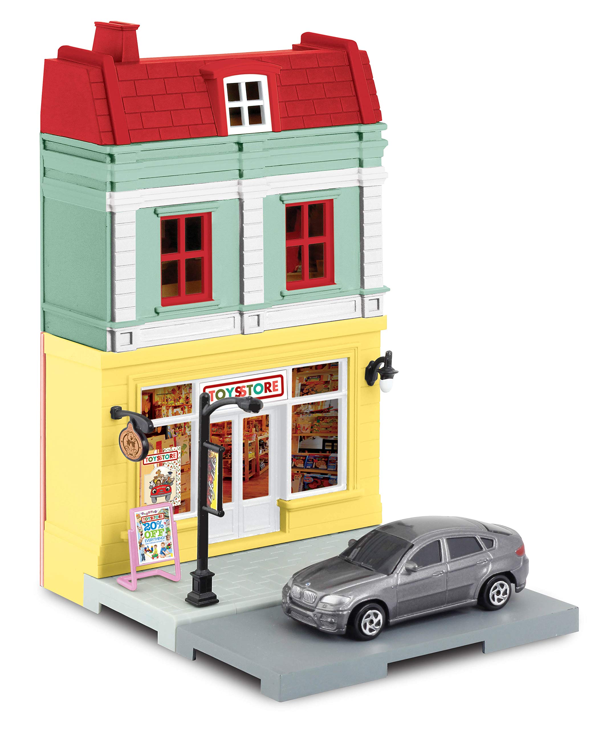 Amazon | 1/64 ジオラマストリート おもちゃ屋 & BMW X6 銀 塗装済み