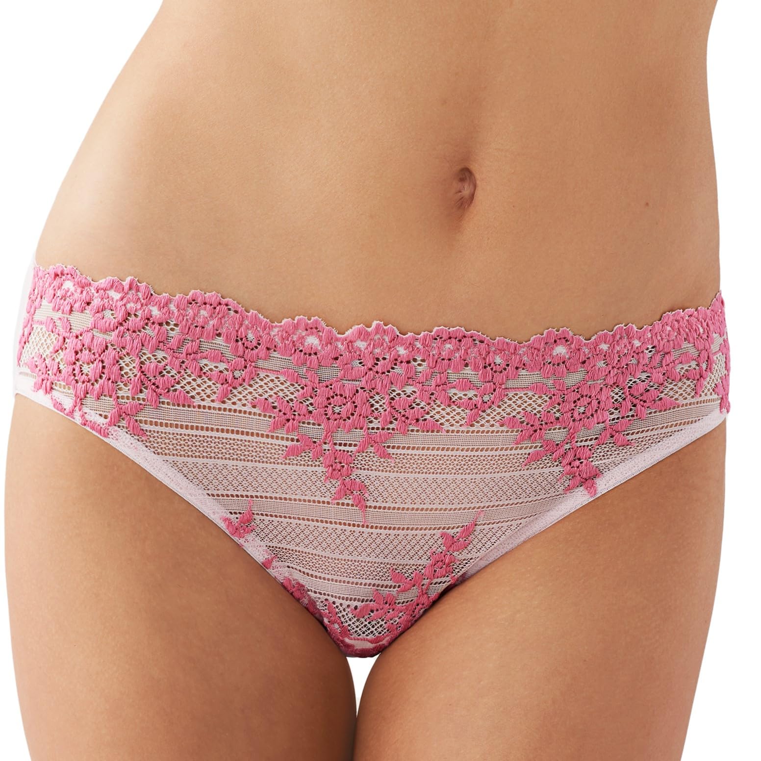Wacoal Women's Embrace Lace Bikini Panty Style Underwear, Ballet Briefs/Cha, L