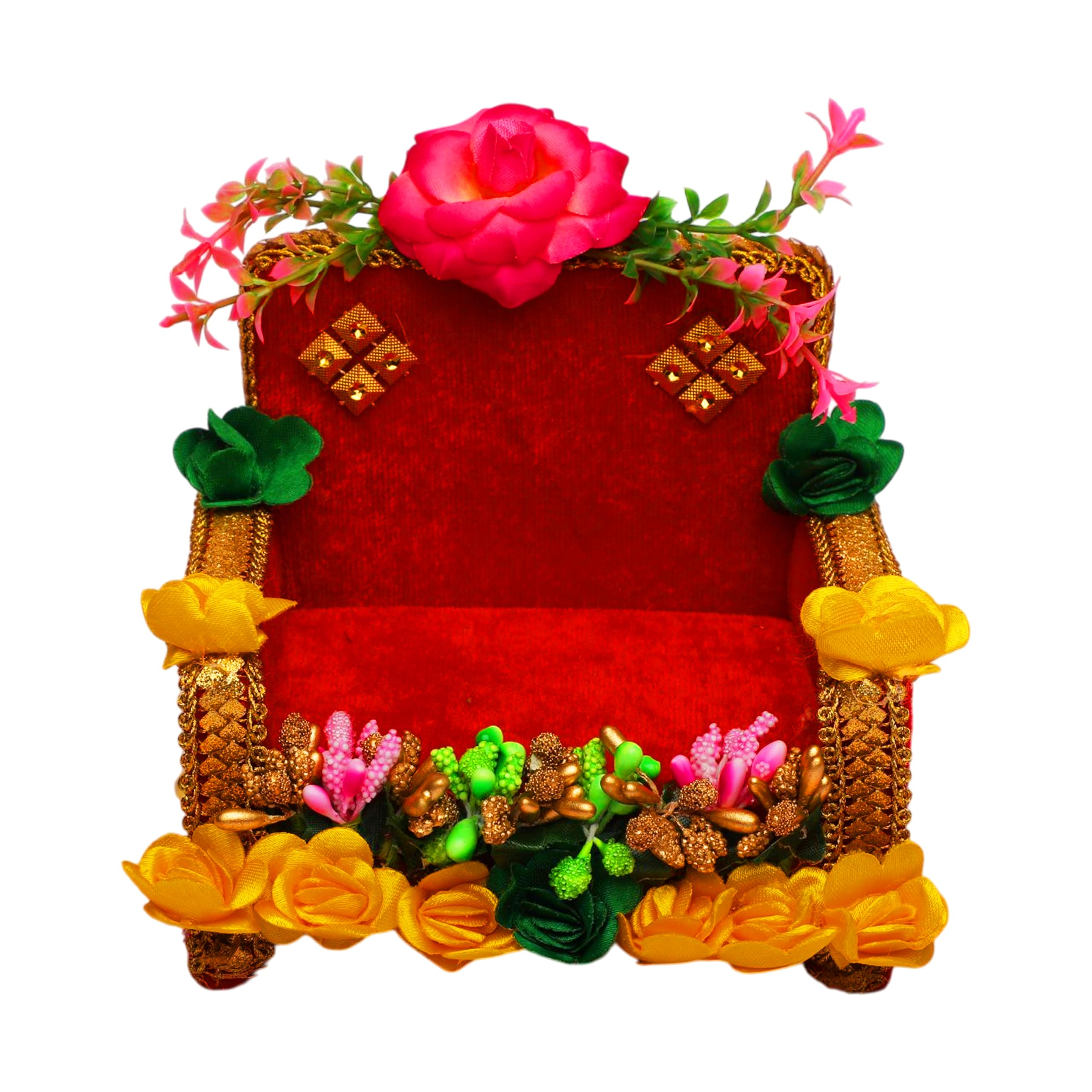 God Aasan Wooden Throne Sofa Chair for Laddu Gopal Ganesha Idols-5"X5"