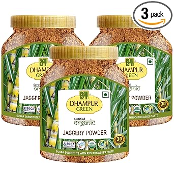 Dhampure Speciality Organic Jaggery Powder, 2.4Kg (800GX3) | Desi Shakkar Powder | Source Of Minerals | Healthier Substitute For White Sugar | Free From Chemical Fertilizers, Preservatives - image, photos