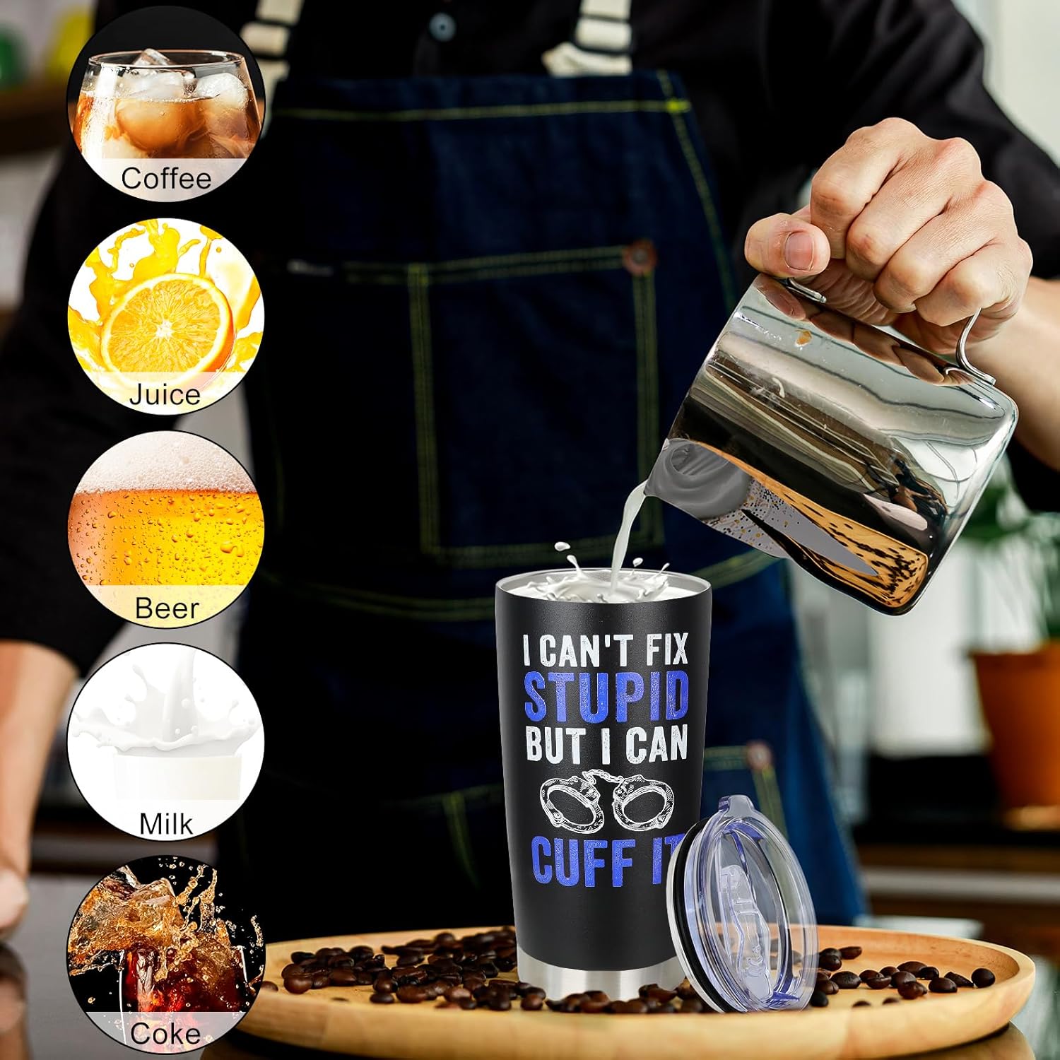 Police Officer Gifts for Men - Academy Graduation Gifts for Police Officers Retirement Fathers Day Christmas Birthday Gift for Dad Husband Boyfriend - 20oz Stainless Steel Tumbler - Image 4