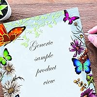 Vista 4 de Papel para impresora láser y inyección de tinta con membrete de mariposas, paquete de 25