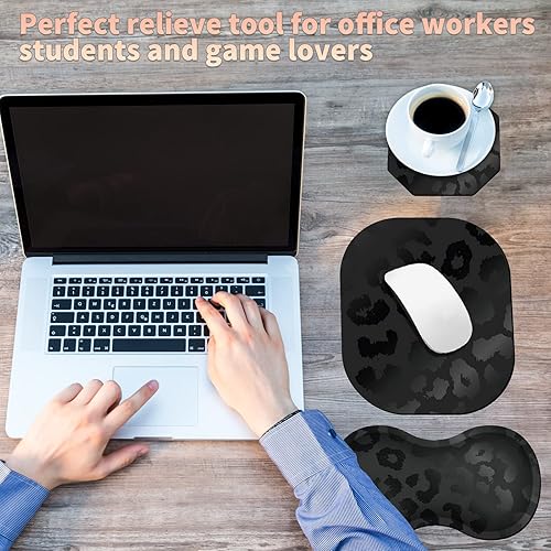 Miniatura 7 de Wild Flower Hummingbird - Almohadilla ergonómica para reposamuñecas + bonita alfombrilla para mouse + posavasos para tazas, espuma viscoelástica con