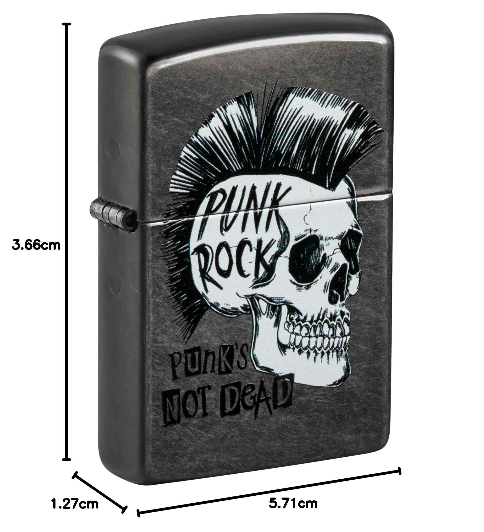 Encendedor Zippo a prueba de viento Punk Rock Skull Gray Dusk Recargable Reutilizable Caja regalo Fabricado en Estados Unidos