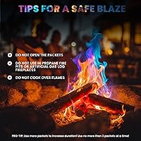 Vista 7 de Magical Flames Paquetes de colores de fuego (paquete de 25), fuego multicolor vibrante para hogueras, fogatas, hogueras y chimeneas, artículos