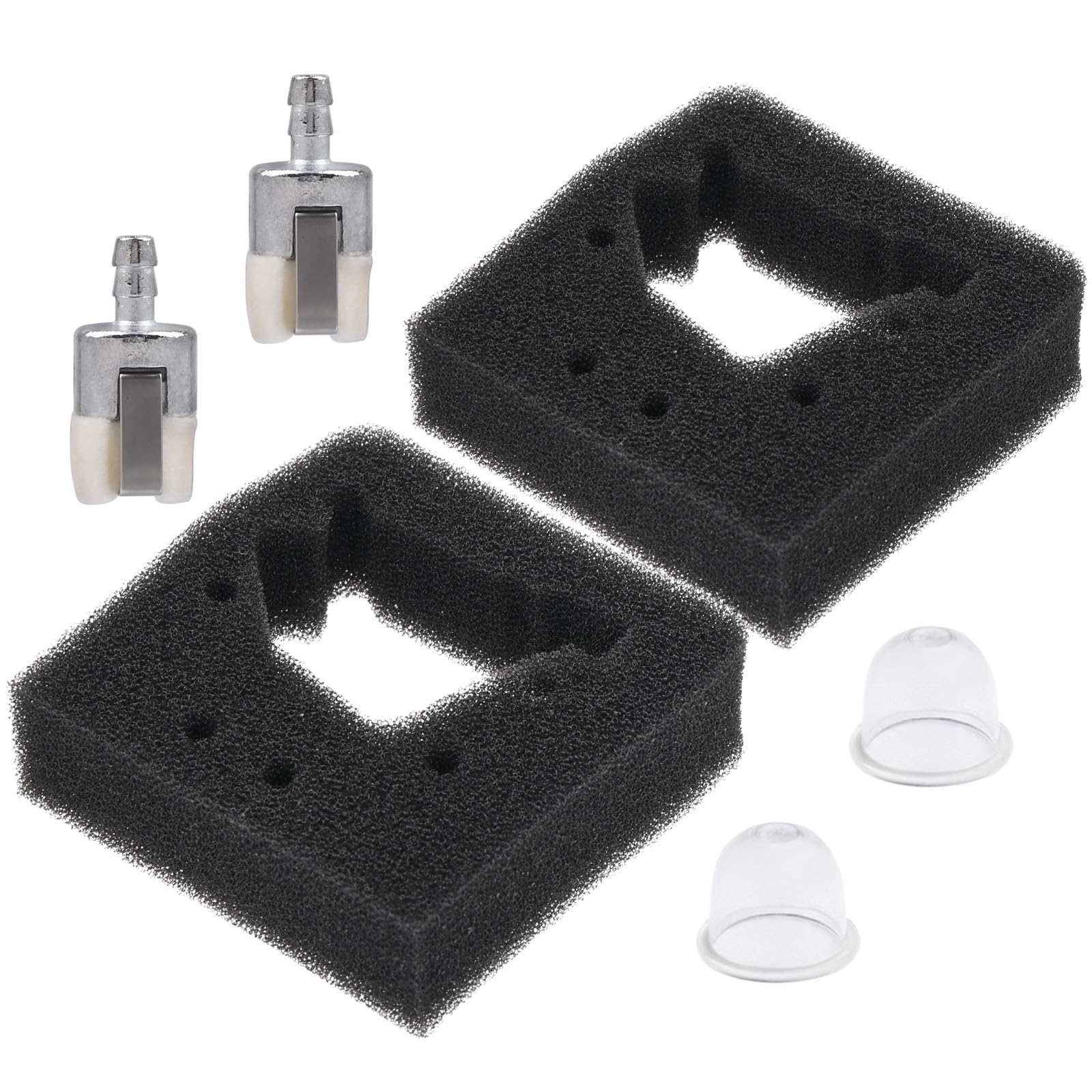 Pack of 2 17211-ZM3-800 Air Filter for Honda GX22 GX31 Engine FG100 Tiller Cultivator with Fuel Filter Primer Bulb