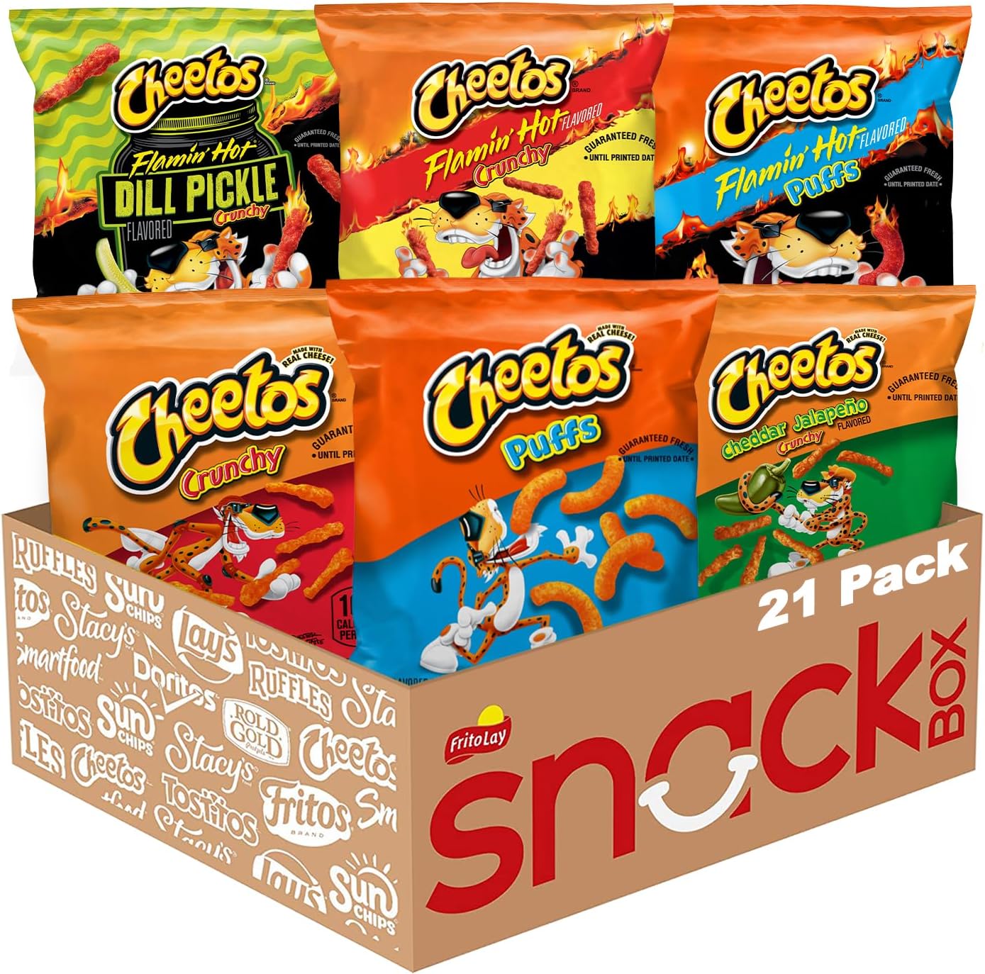Cheetos Cheese Flavored Snacks Variety Pack of Chips (Pack of 21)