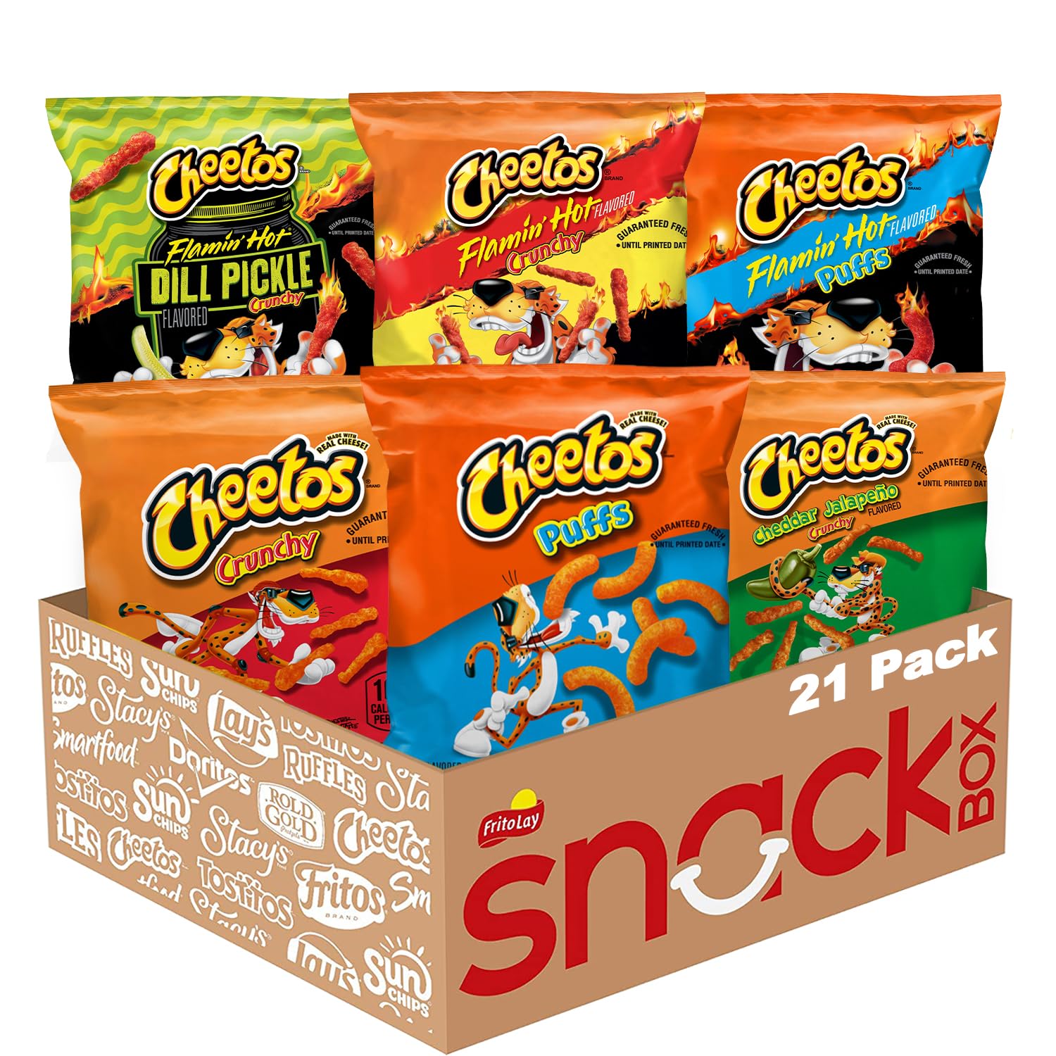 Cheetos Cheese Flavored Snacks Variety Pack of Chips (Pack of 21)