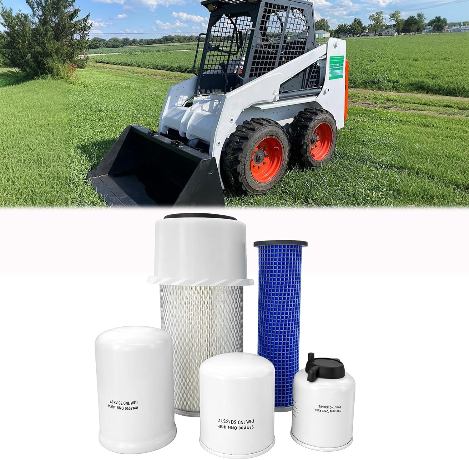 Air Filter Oil Filter kit Replace 6598362 6598492 6675517 6667352 6661248 Compatible with Bobcat Skid Steer Loader 743 751 T140 T180 T590 T190 S130 S150 S160 S175 S205 753 763 773 S185