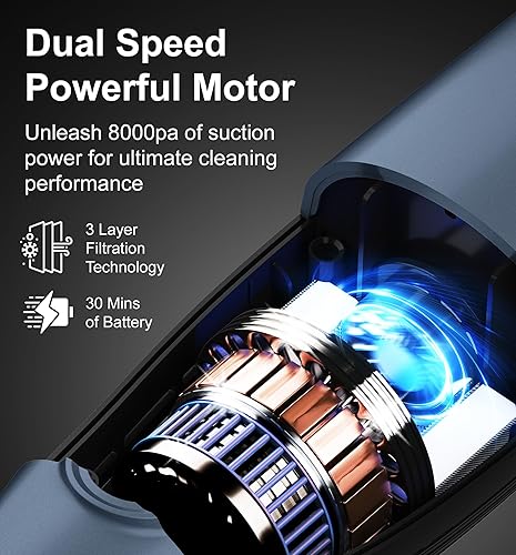 Miniatura 2 de Tranqwil - Aspiradora de mano inalámbrica, aspiradora portátil ligera de 1.4 libras, potente succión de 2 etapas, base de carga, vacío de un solo