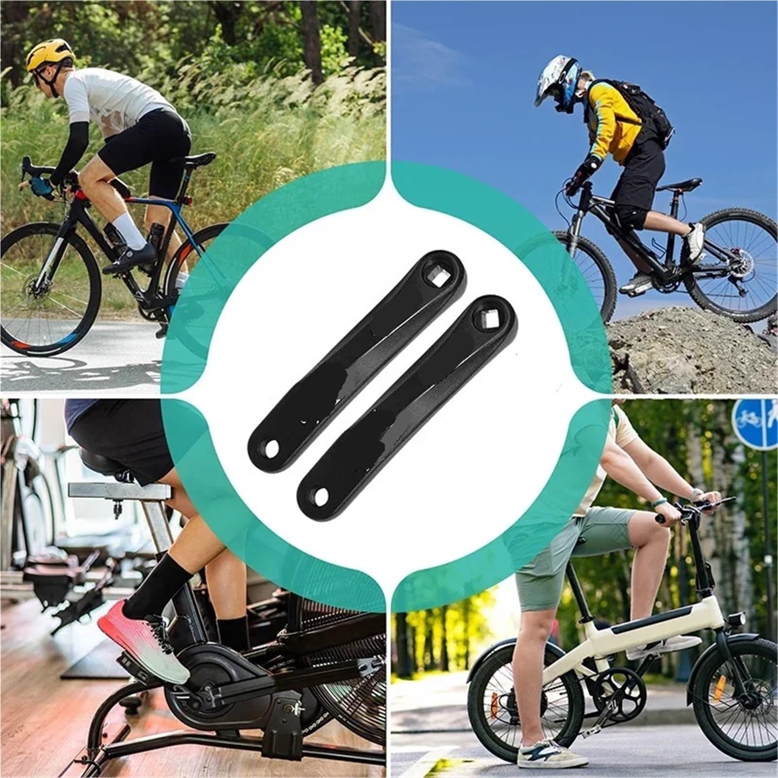 Generico Pedivella di Ricambio for Bici, Foro Scanalato Quadrato, Pedivella Sinistra for Parti di Ricambio for Biciclette Elettriche da Allenamento