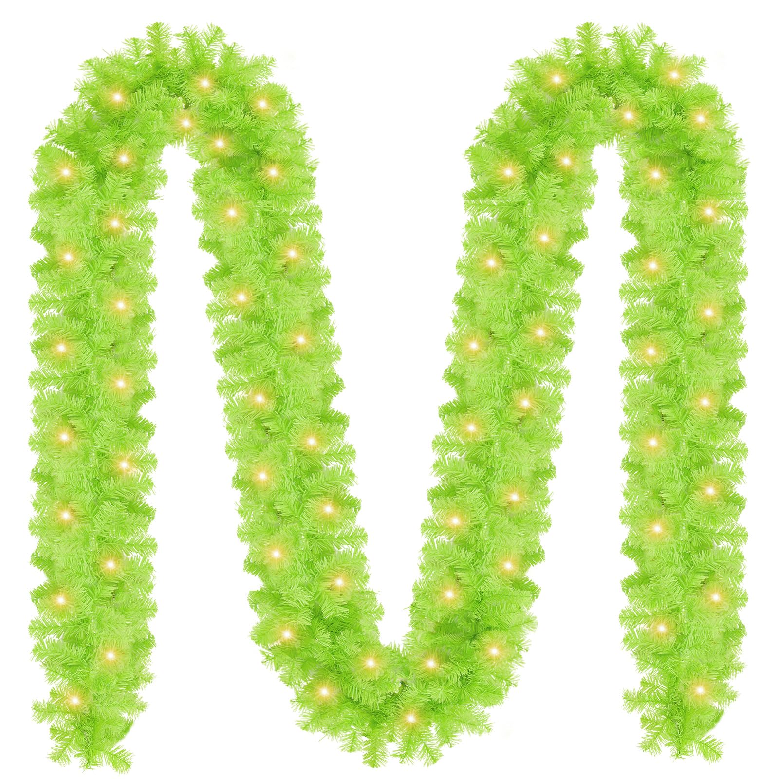 Guirlande de Noël pour escalier et sapin déco lumineuse vert citron 2,7m
