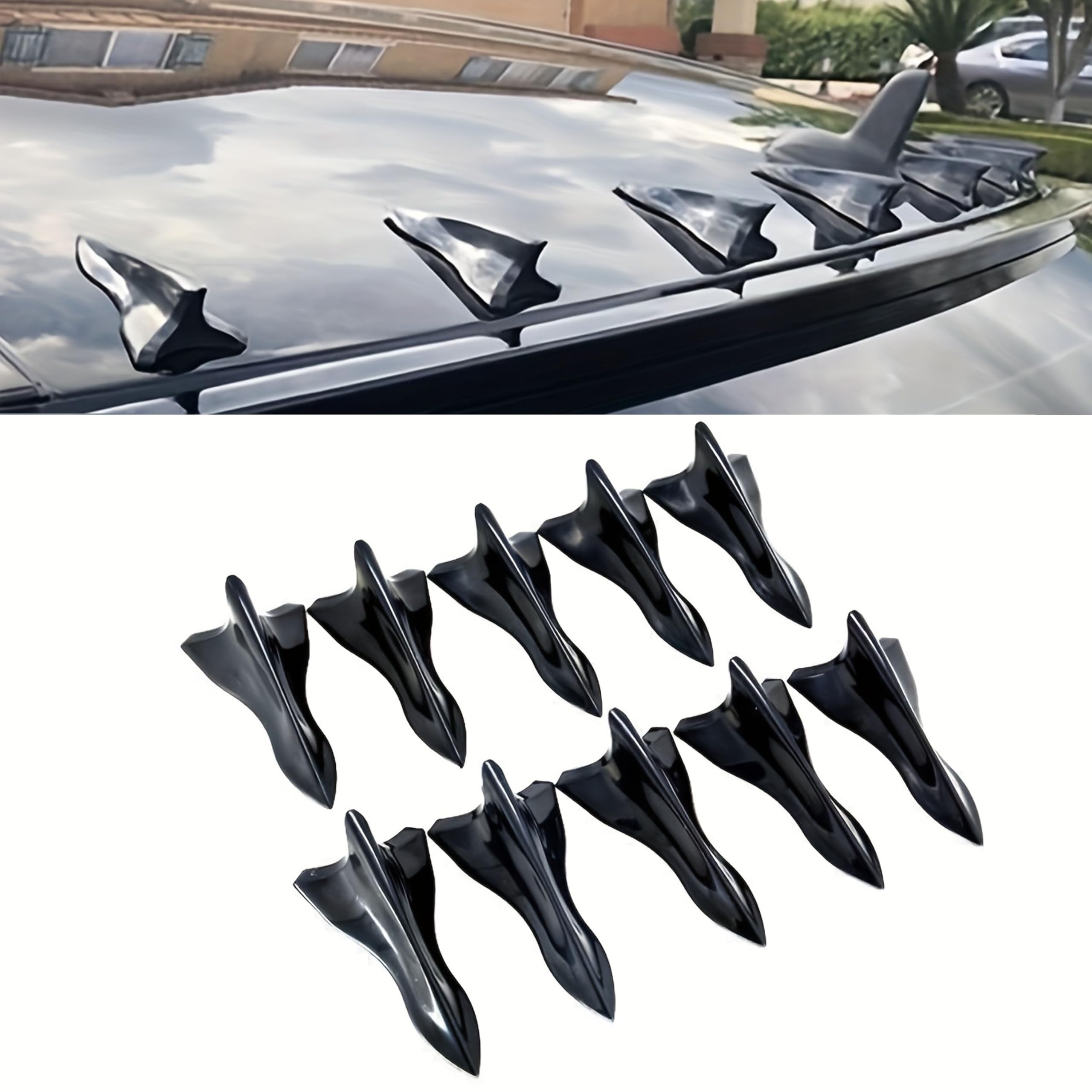 CAKERS 10pcs Car Roof Shark Fin,Compatible with Smart 451 Brabus Smart 453,Auto Parts