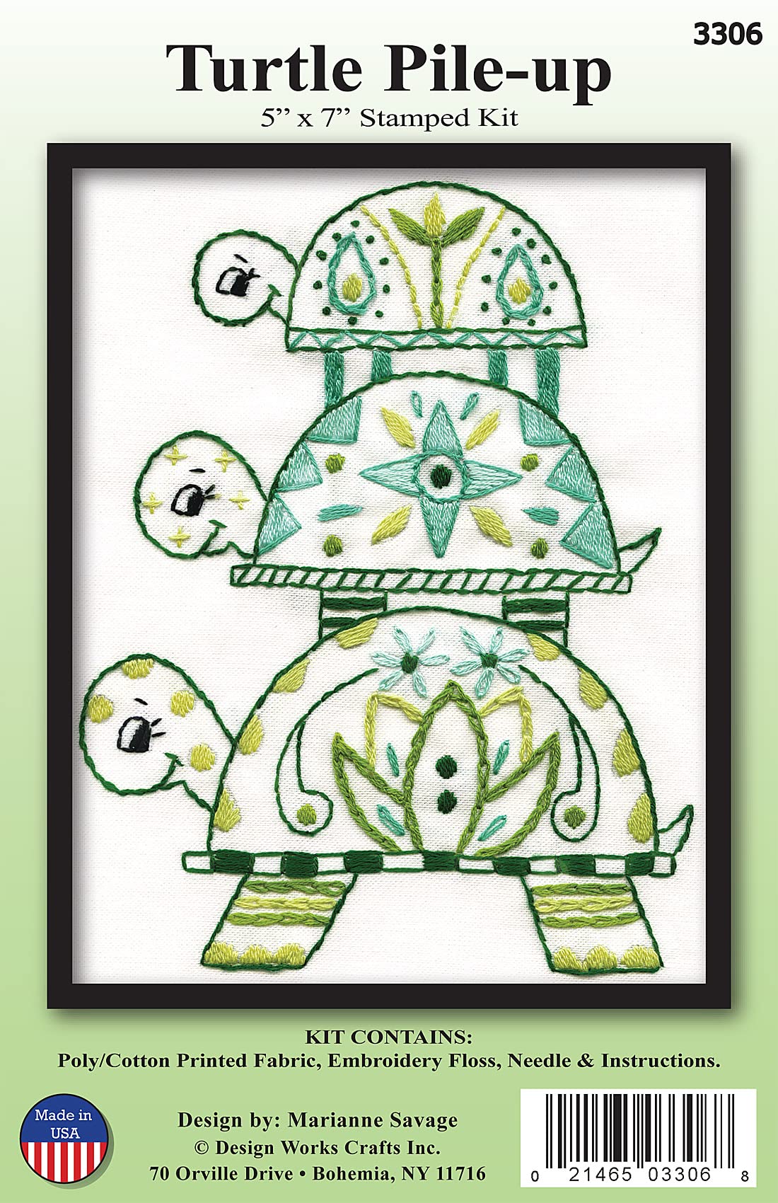 Design Works Crafts Turtle Pile-up Counted Cross Stitch Kit, White, by The Yard