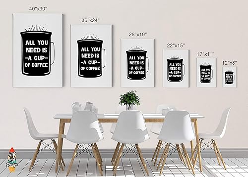 Miniatura 5 de HB Art Design All You Need is a Cup of Coffee Black and White Mug Modern Canvas Print Wall Art Coffee Bar Decor Coffee Signs Kitchen Wall Decor