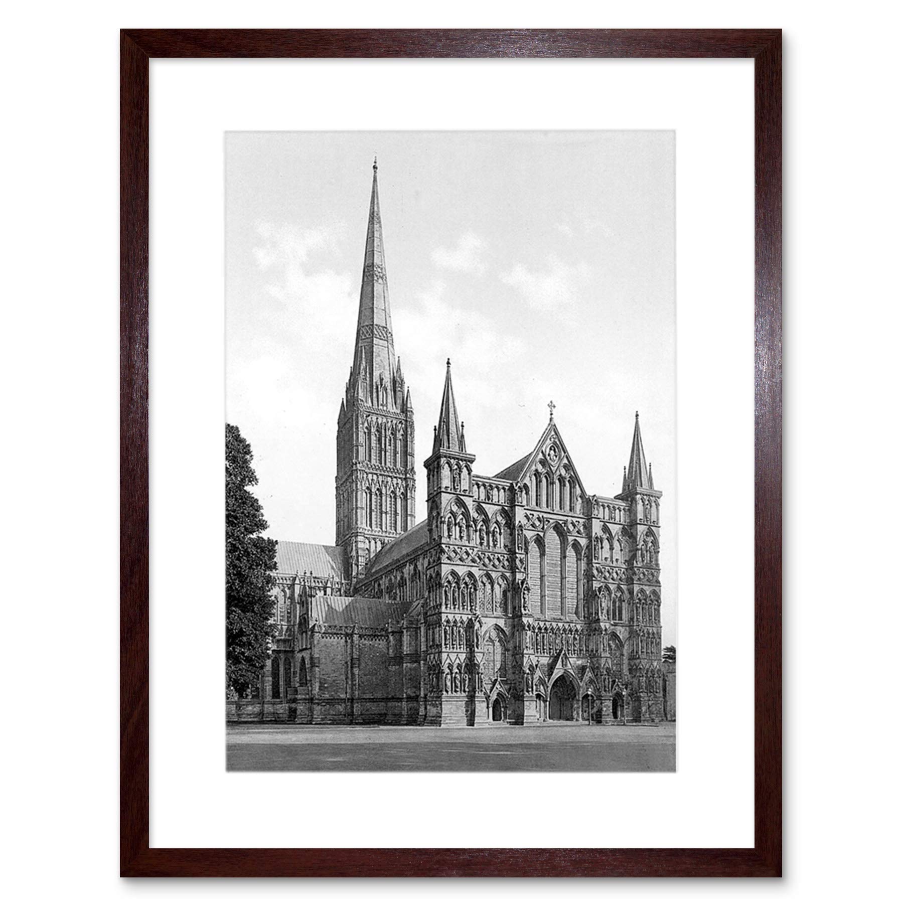 Wee Blue Coo Vintage Photo Cathedral Salisbury History Framed Wall Art Print