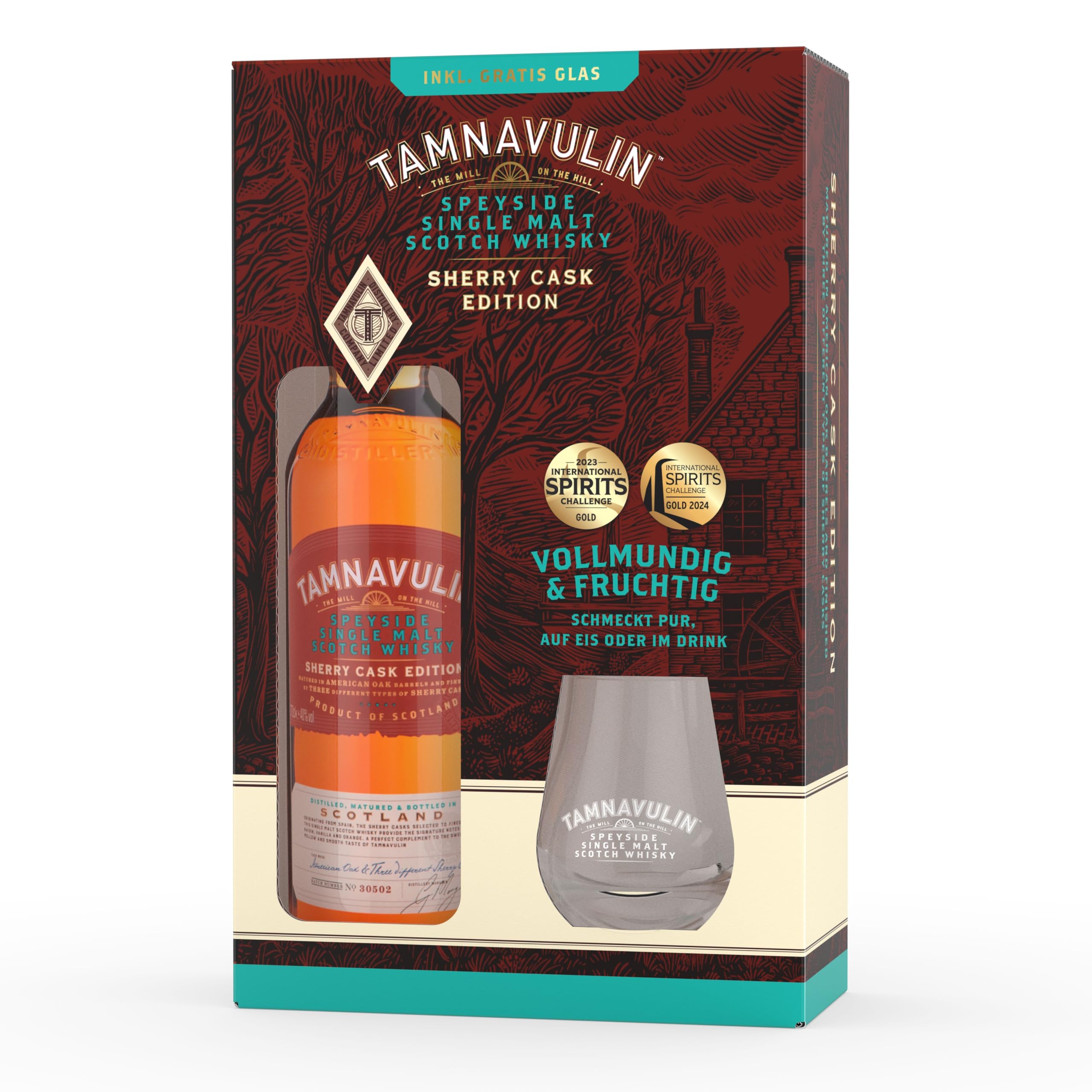 (40,71€/L) Tamnavulin Sherry Cask | Scotch Single Malt Whisky, 0,7 L. Fl. + Glas product image