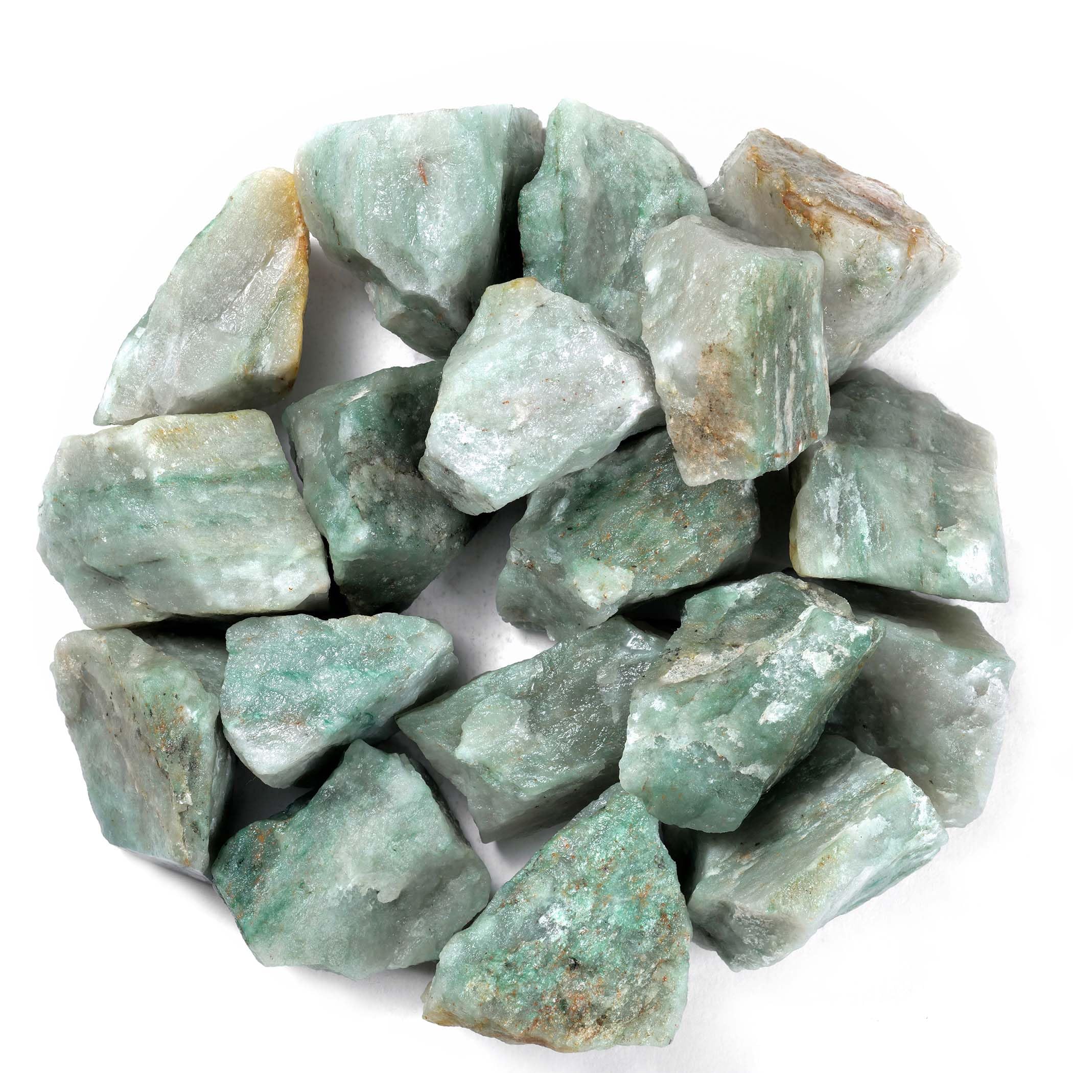 Amazonite - 1/2lb Bulk Crystals, Rocks for Tumbling, Rough Gemstones, Amazonite Crystal, Wicca for Beginners, Reiki Decorations for Home, Rough Amazonite, Good Luck Gifts, Healing Crystals Set