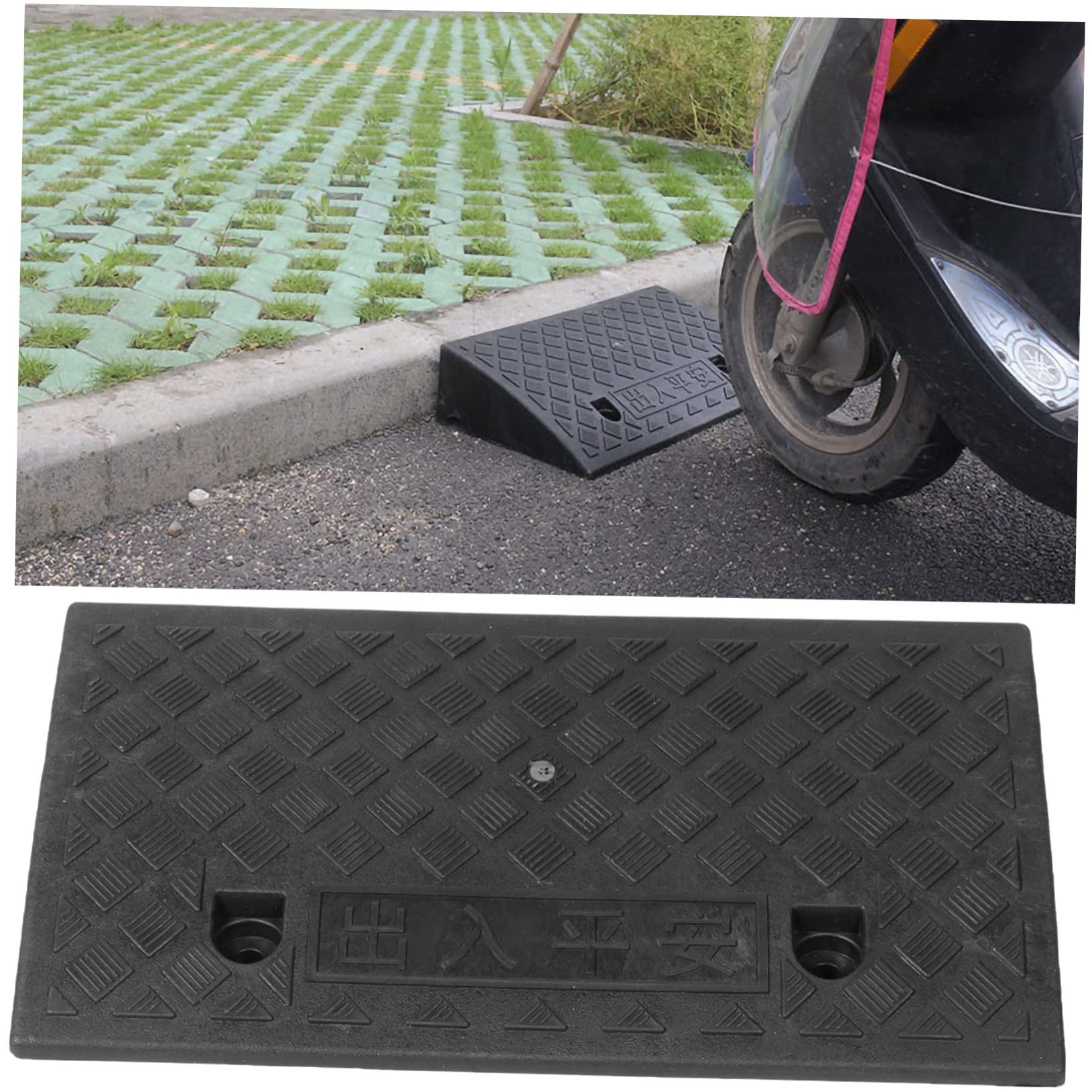 VALICLUD Pedana per Entrata Nera in Plastica e Gomma, Portatile e Antiscivolo, per Gradini e Accesso Auto