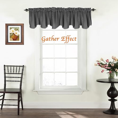 Miniatura 104 de Turquoize 2 paneles de cortinas opacas para ventanas de cocina, baño, sala de estar, dormitorio, privacidad, bolsillo para barra, cortinas cortas