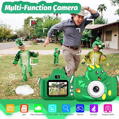 Miniatura 2 de Goopow Juguetes de cámara selfie para niños de 3 a 9 años, juguete de cámara de video digital para niños con funda de silicona suave para gatos,