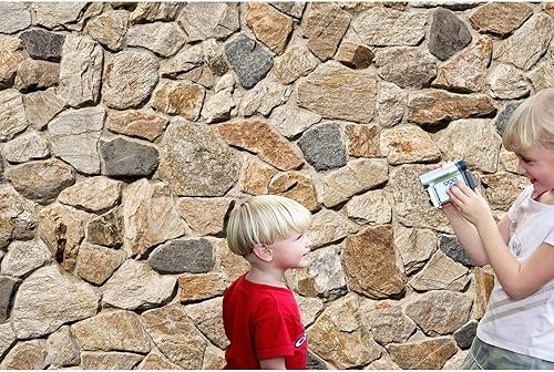 Miniatura 5 de Fondo de pared de piedra natural, fondo de fotografía de pared de piedra al aire libre, decoración de pared de piedra para vacaciones, decoración de