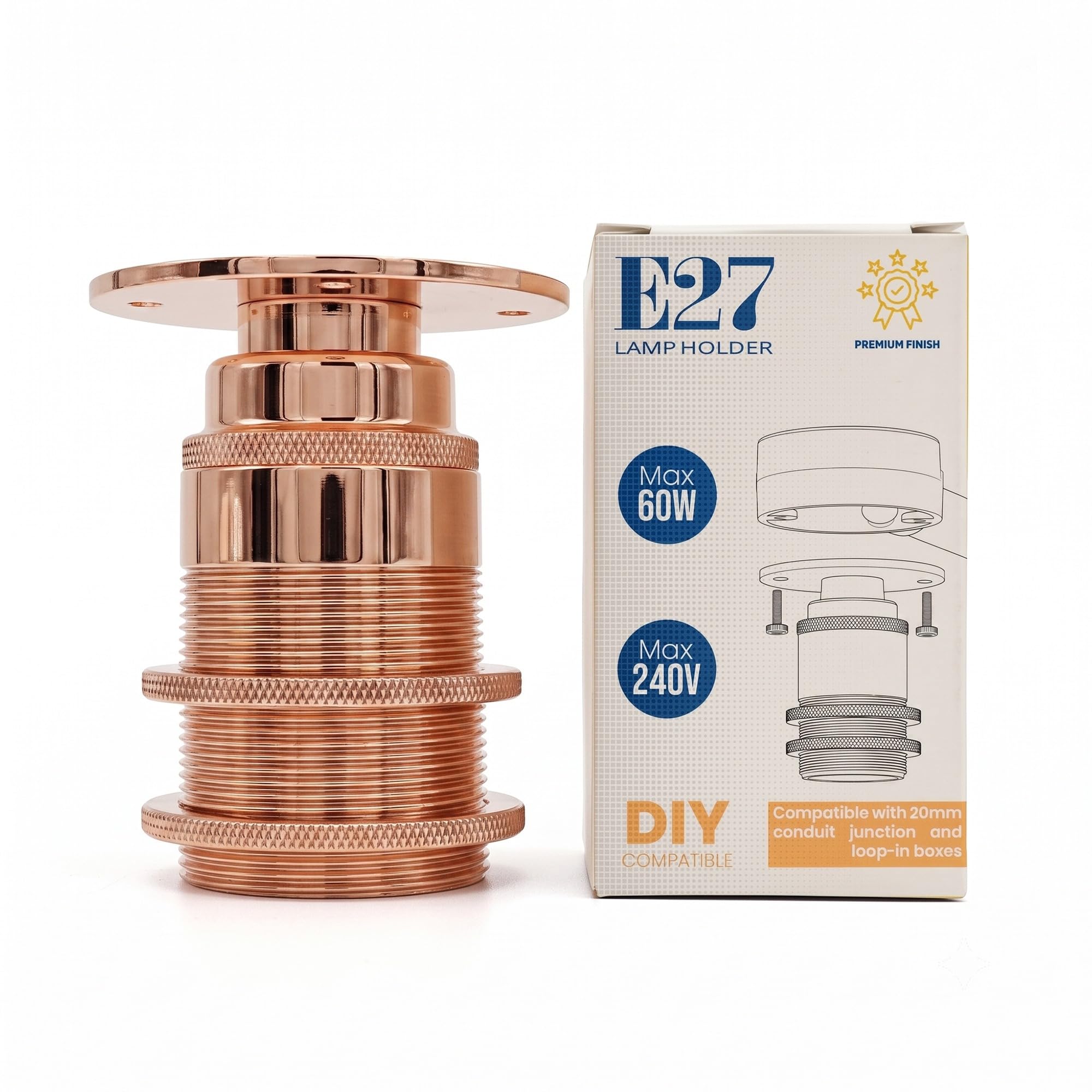LEDSone E27 Metal Lamp Holder Bulb Holder Batten Light Fitting Adapter