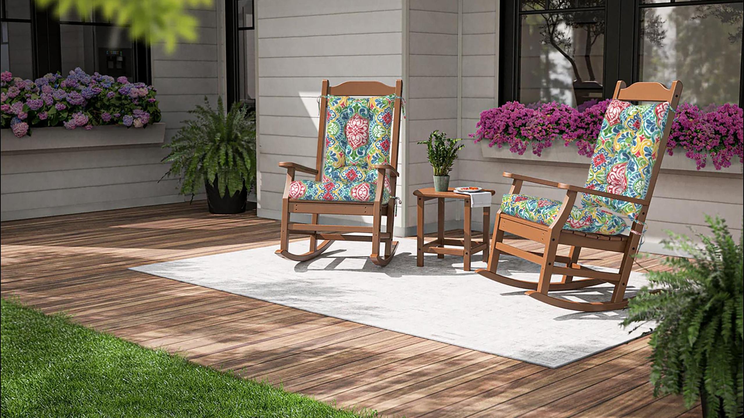 Amazon.com : DYTXIII Set of 2 Rocking Chair Cushions for Outdoor