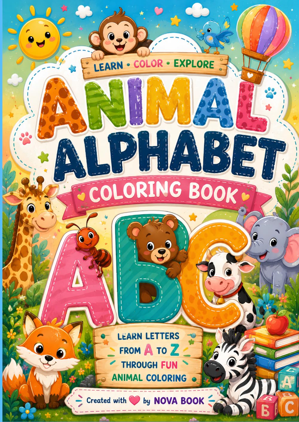 Animal Alphabet Coloring Book: Learn the Alphabet with Cute Animals from A to Z