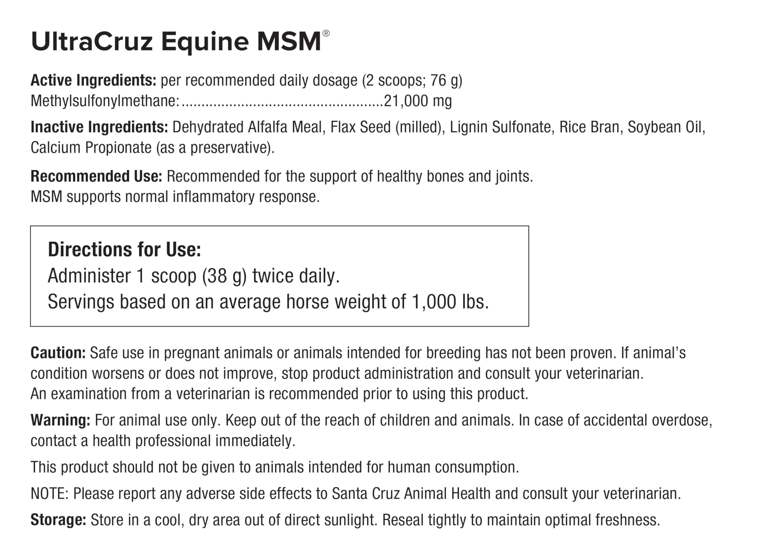UltraCruz Equine MSM, 10 LB