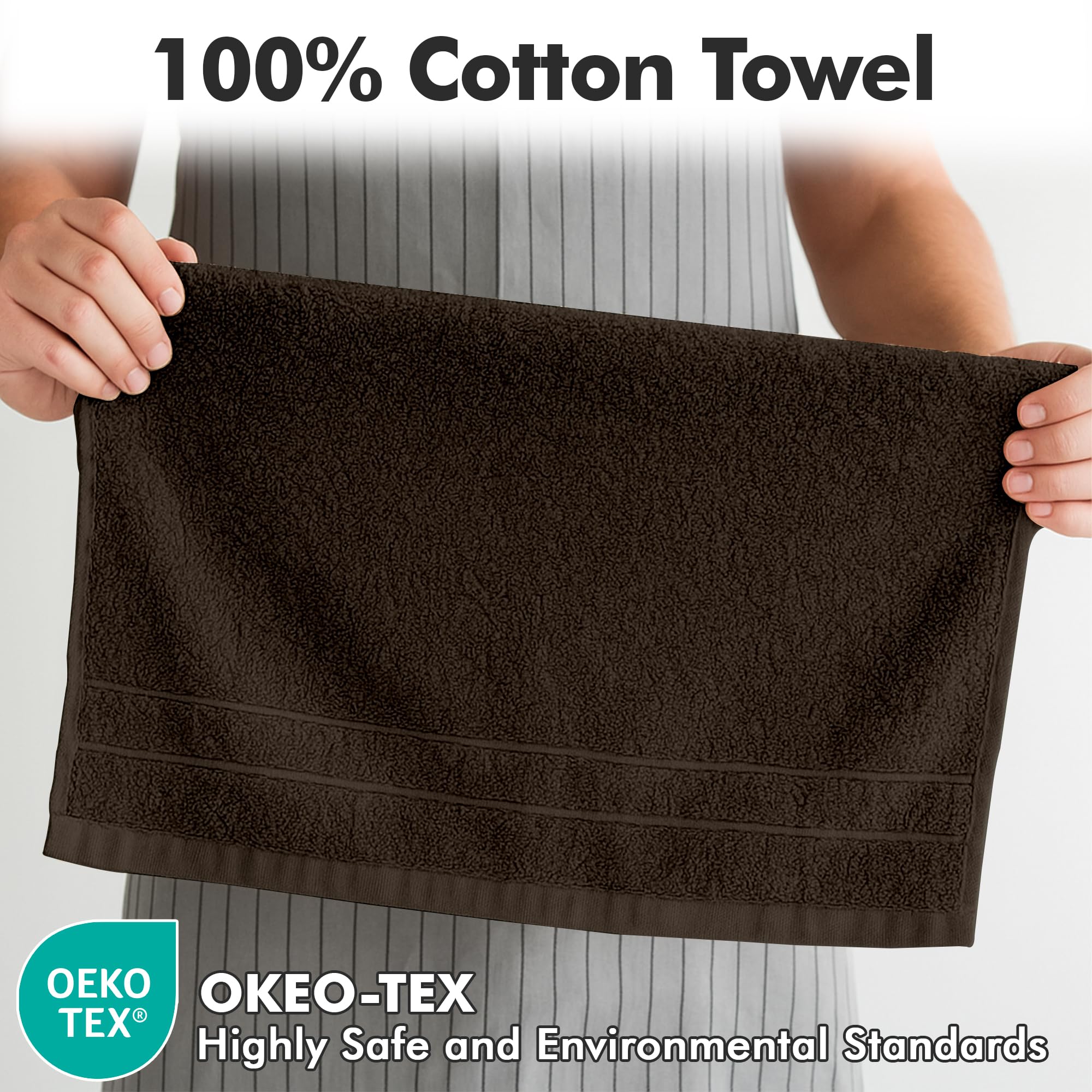 Novo Home Hand Towels for Bathroom, 100% Cotton Soft & Absorbent, Pack of 6 Small Towel (50x85cm) - Image 2
