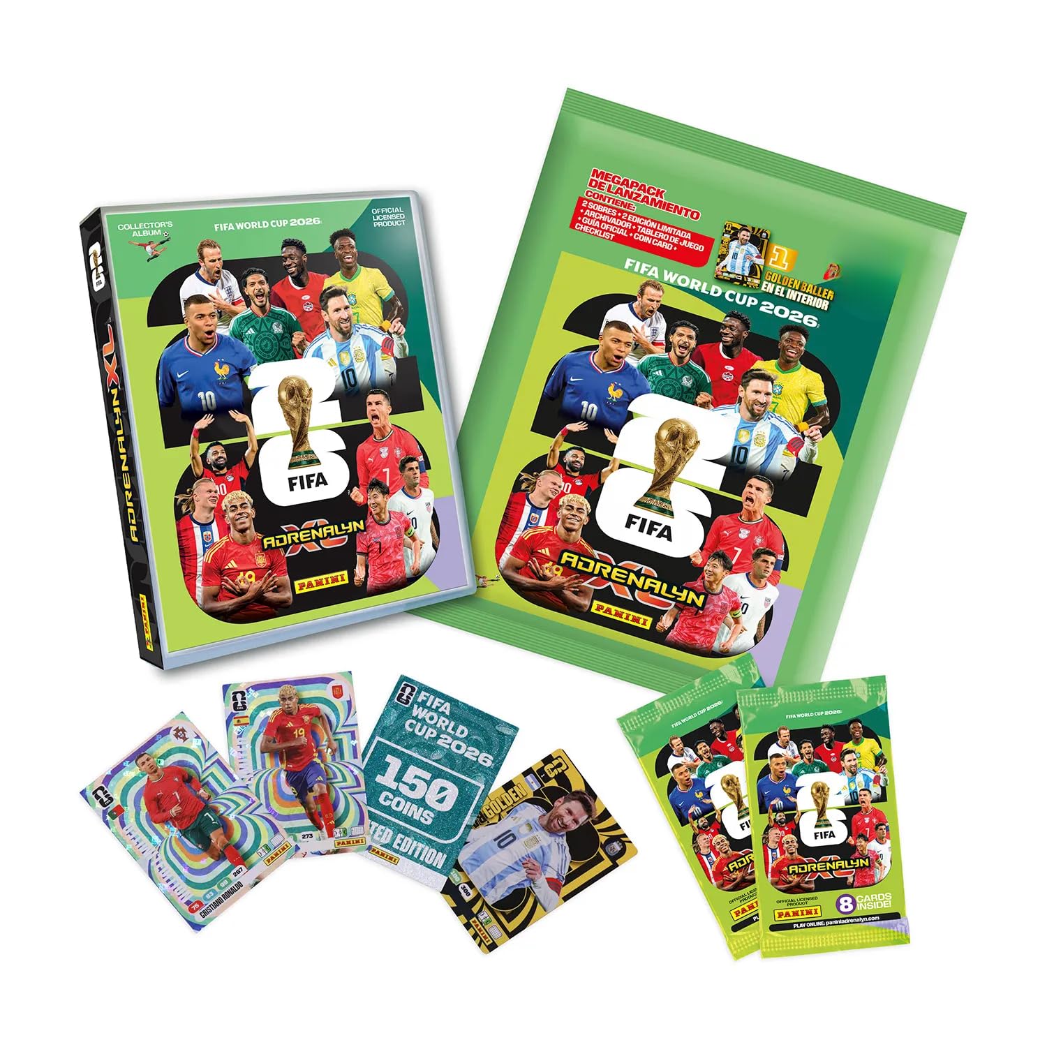 Panini Adrenalyn XL FIFA World Cup 2026™ Megapack de Inicio, Sobres de Cartas Coleccionables, Deck Box de Regalo, Ideal para Coleccionistas (Pro (+24 Sobres))
