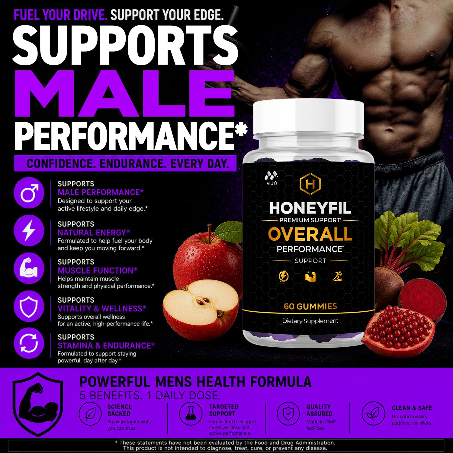 (2 Pack) Honeyfil Gummies Advanced Men's Health Support (120 Gummies) — Amazon image 2