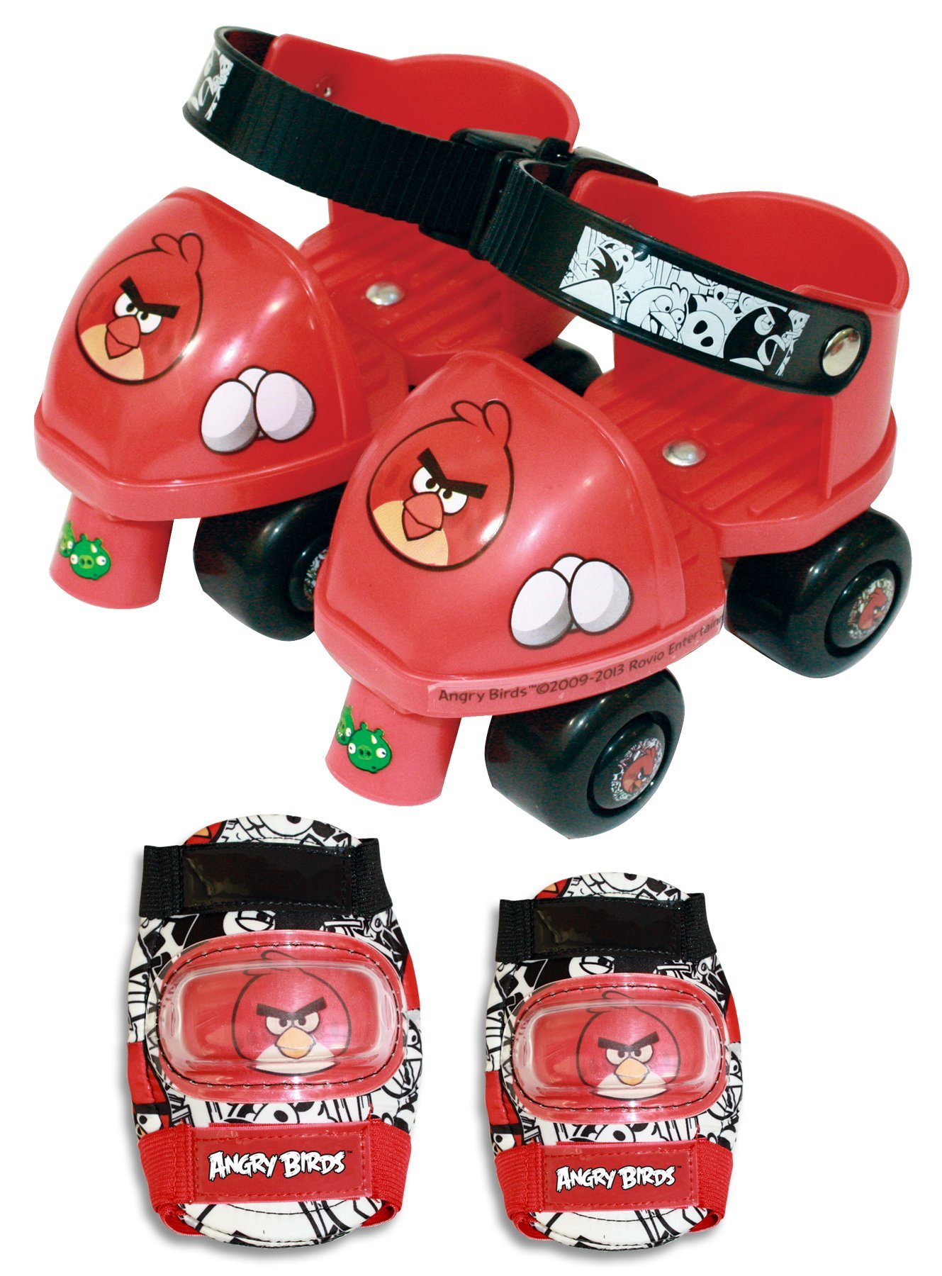 Angry Birds Toy Skate and Roller Skate Combo with Knee and Elbow Pad