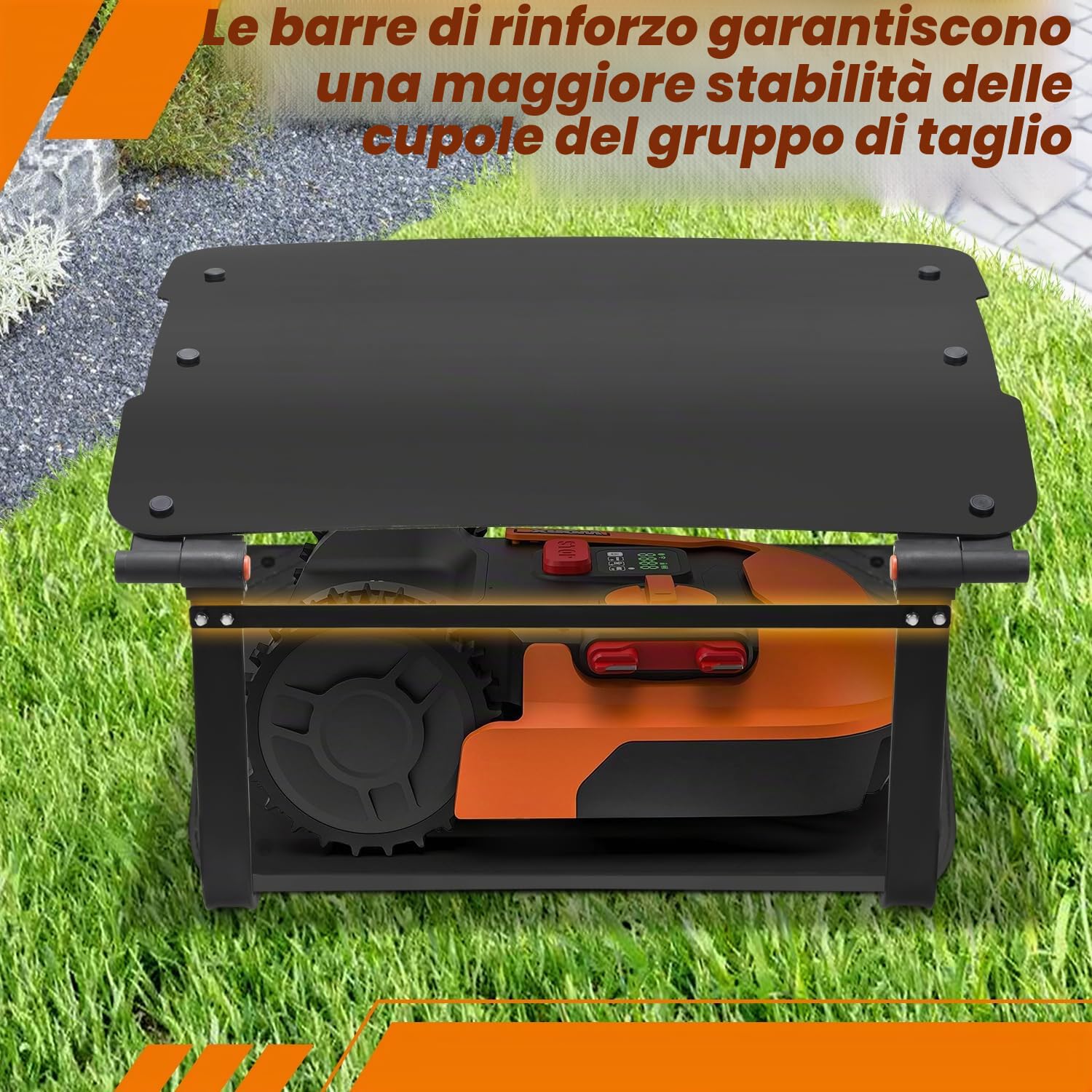 Fiqops - Garage per robot tosaerba 73x57x40cm, garage protetta dal sole e dalla pioggia per robot tosaerba, protezione dalla pioggia per robot tosaerba in materiale ABS, protezione pieghevole dalla