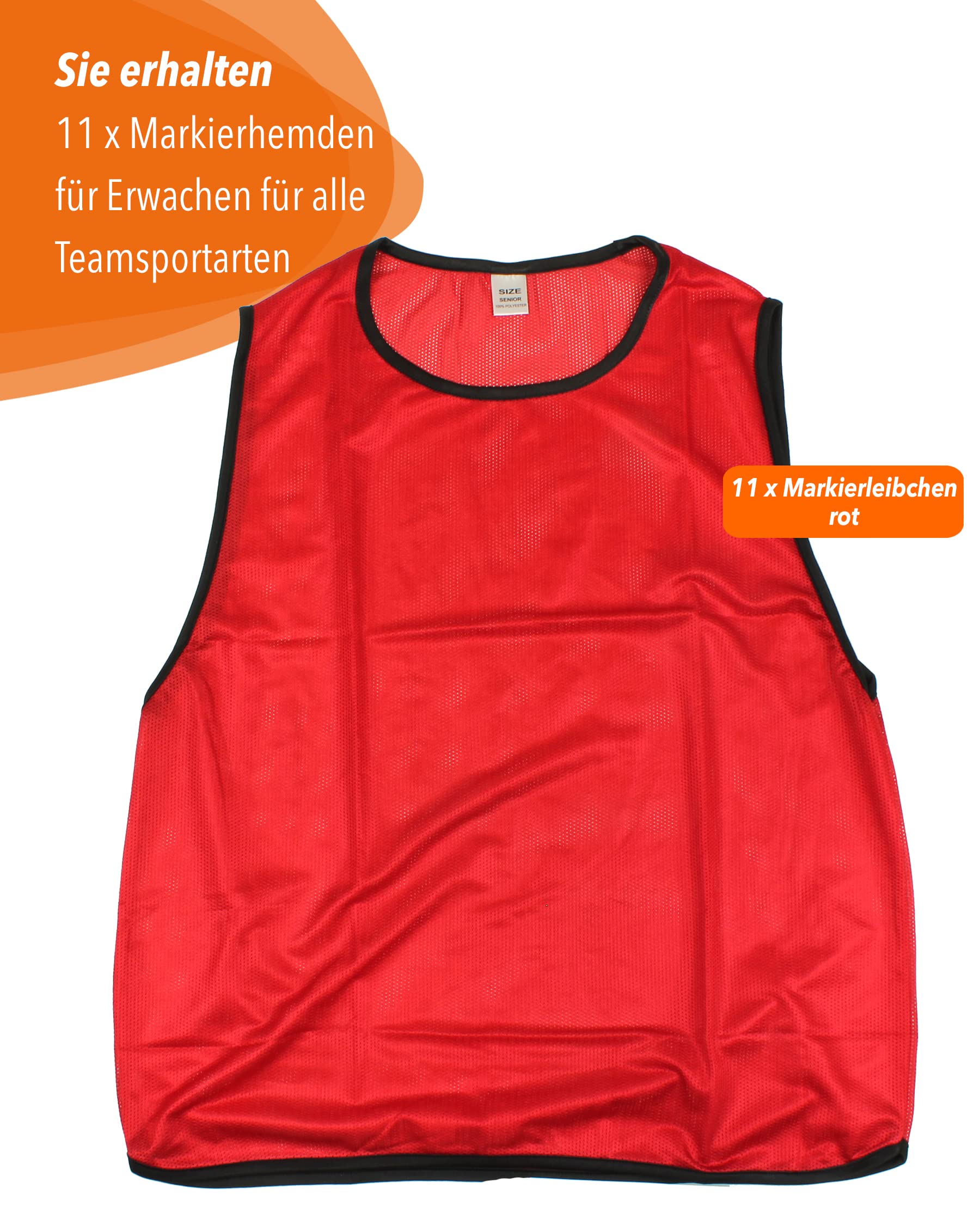 11 Trainings-Leibchen für Erwachsene – zum Markieren von Mannschaften – Sport Bibs ohne Logo – Kennzeichnungshemd für Damen & Herren