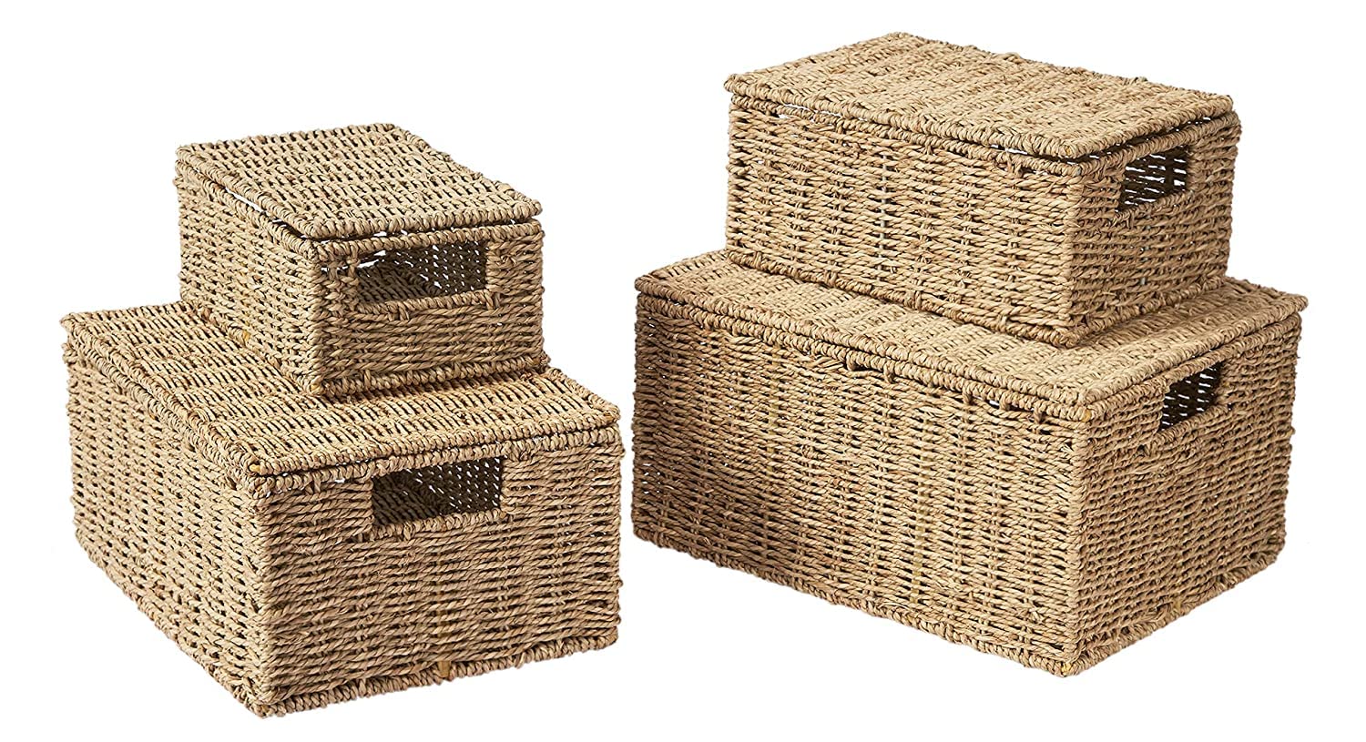 Ayra EthnicAyra Ethnic Seagrass Basket with Lid 2 Pieces Set