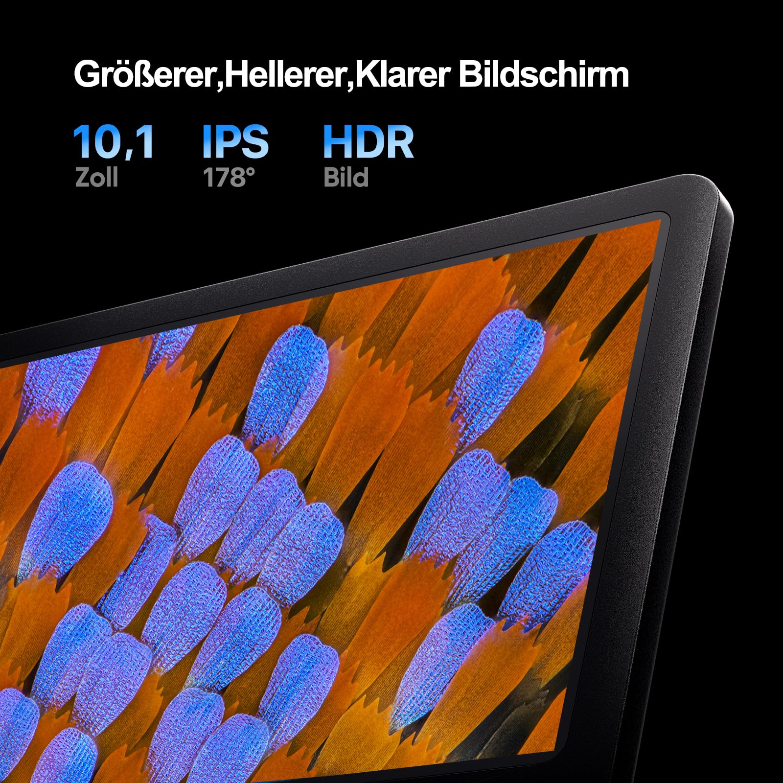 TOMLOV DM602 Pro 10,1 Zoll 3 Objektiv Digitales Mikroskop, 2K 24MP HDMI Lötmikroskop/Biologisches Microscope mit 144 Einstellbaren LED-Ring-Licht, 64GB Karte, 10" Stabiler Ständer, TV/PC Kompatibel