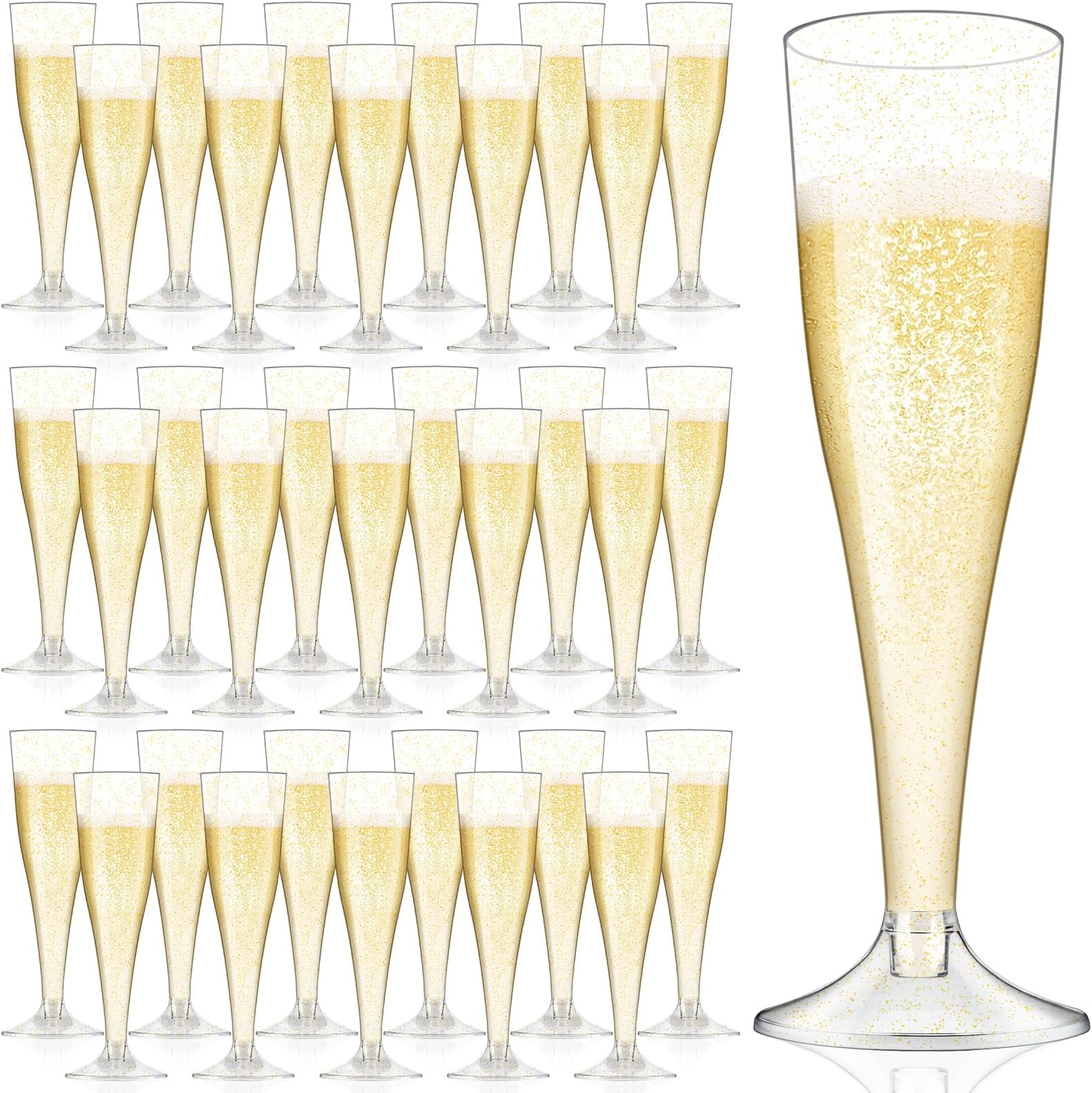 Amazon.com: Munfix 50 Pack Plastic Champagne Flutes 5 Oz Clear Plastic ...
