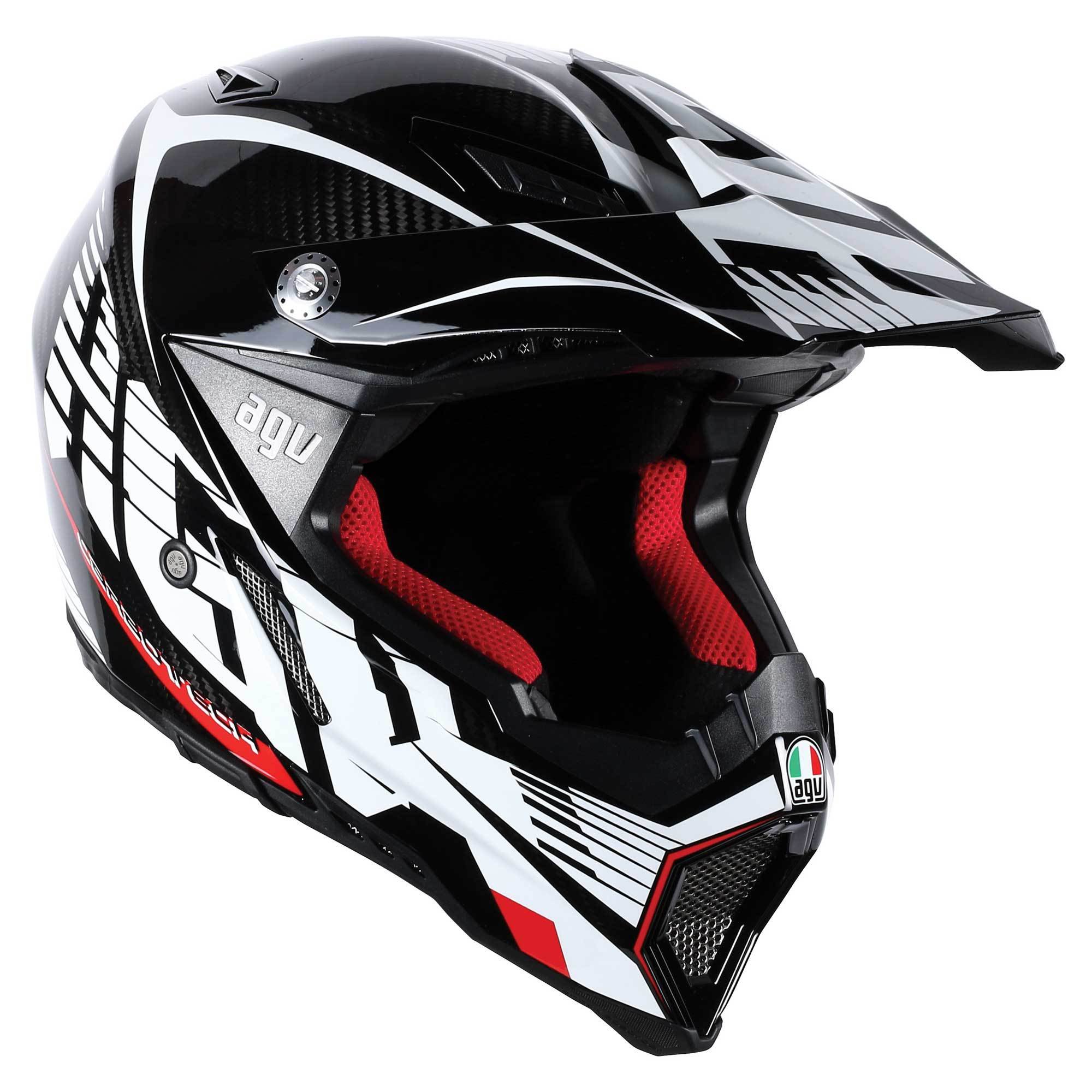 AGV Capacete AX-8 Evo (Carbono/Branco/Vermelho, 2GG) | Amazon.com.br