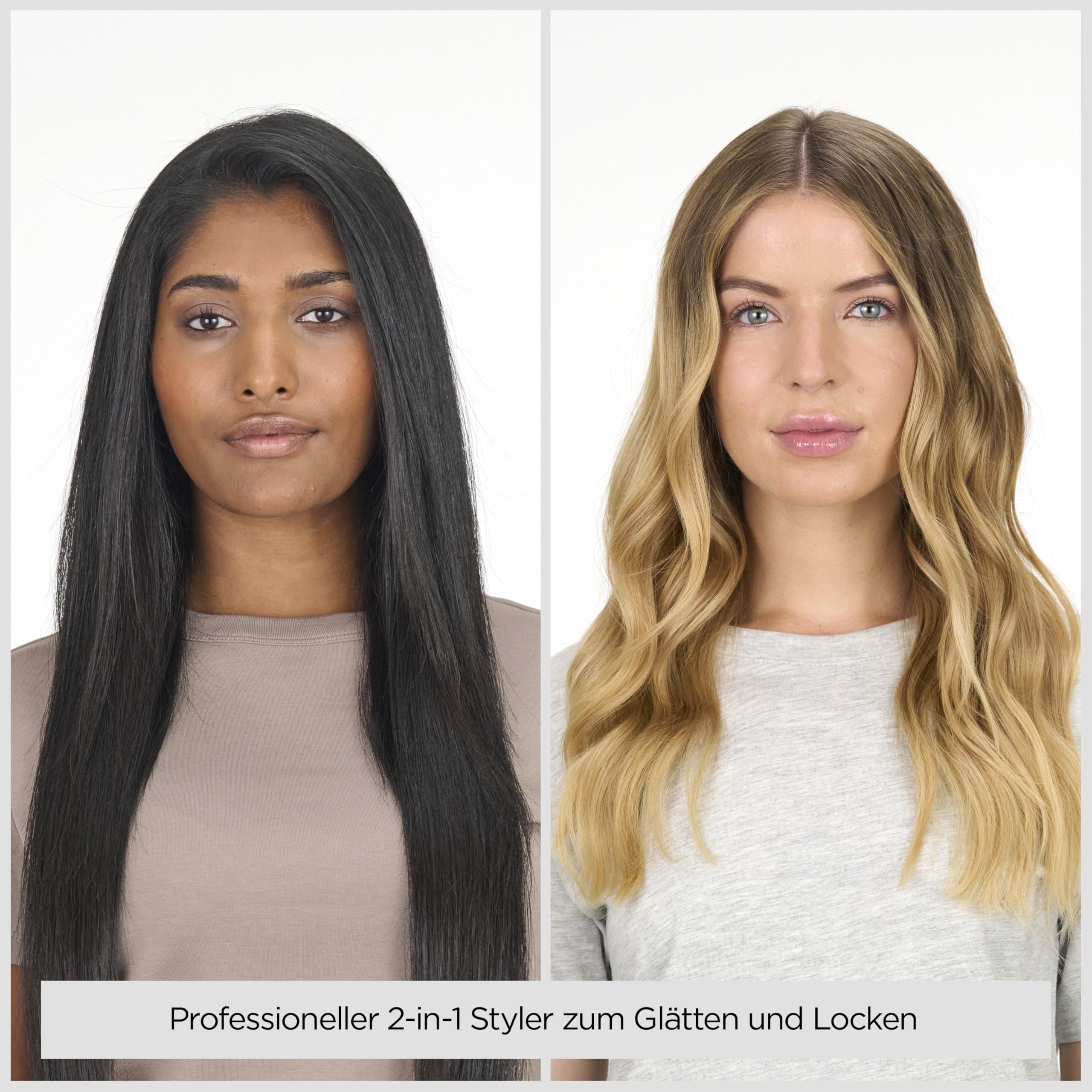 BaByliss Straight And Curl Brilliance Glätteisen – Titanplatten, Anti-Frizz Ionen-Technologie, schnelles Aufheizen in 15 Sekunden, Locken und Glätten, 5 Temperaturstufen bis 235°C, ST482E