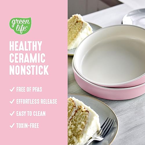 Miniatura 2 de GreenLife Juego de 6 Piezas de Utensilios Antiadherentes para Hornear, Moldes de Cerámica para Horno No Tóxicos Libres de PFAS, Aptos para