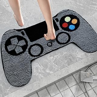 Black Games Console Tufted Rug, Funny Gaming Mat Gamepad Rugs, Game Cont...