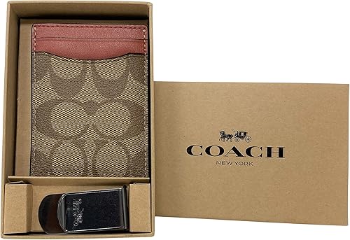 Miniatura 2 de COACH Estuche de regalo 3 en 1 en caja en lienzo recubierto de color caqui terracota Caqui Estuche para tarjetas