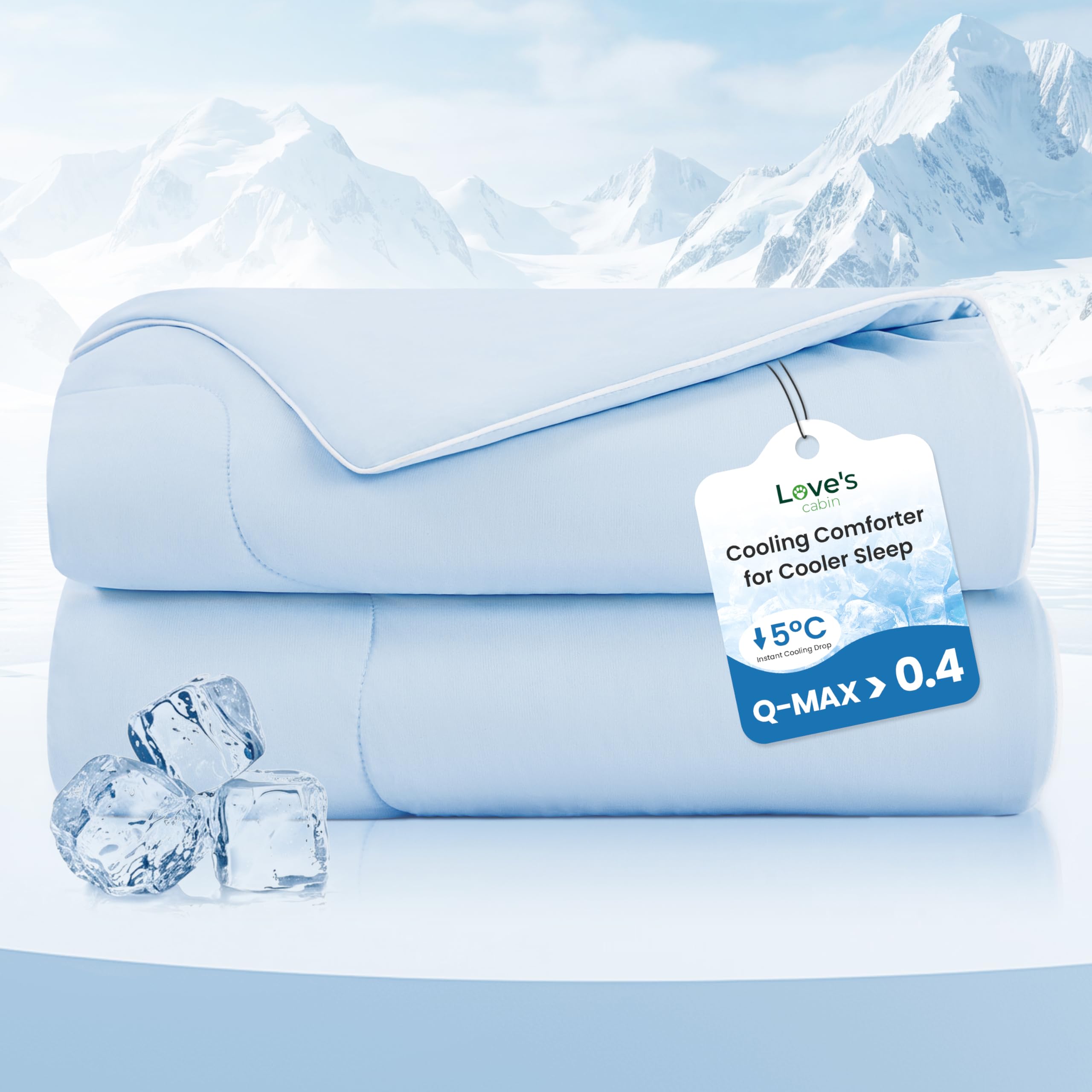 Love's cabin Cooling Comforter Queen Size Blue