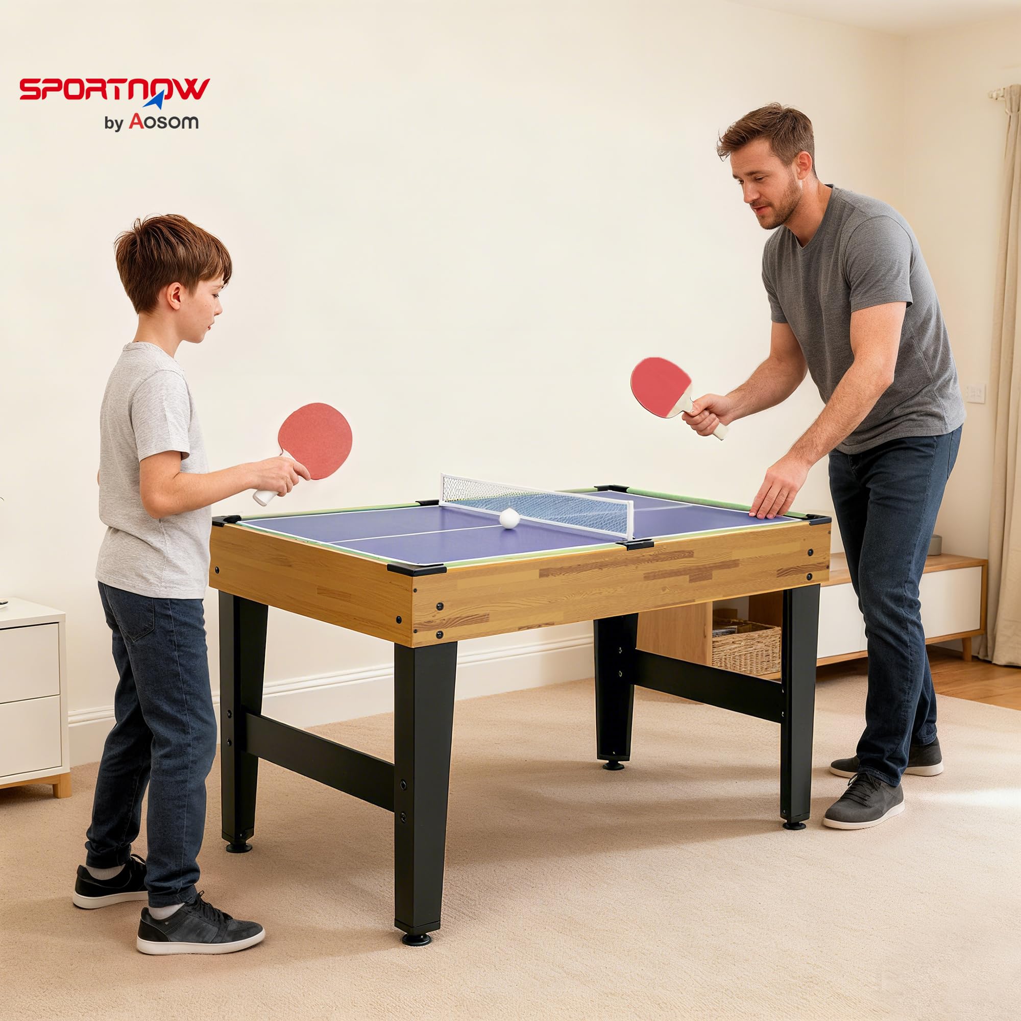 SPORTNOW 13-in-1 Multi Spieltisch Multifunktionstisch mit Tischtennis